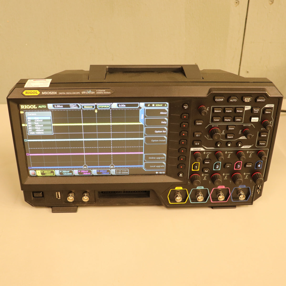 Rigol MSO5204 - 4 Channel Digital Oscilloscope 8GSa/s OPT 350MHz 200Mpts