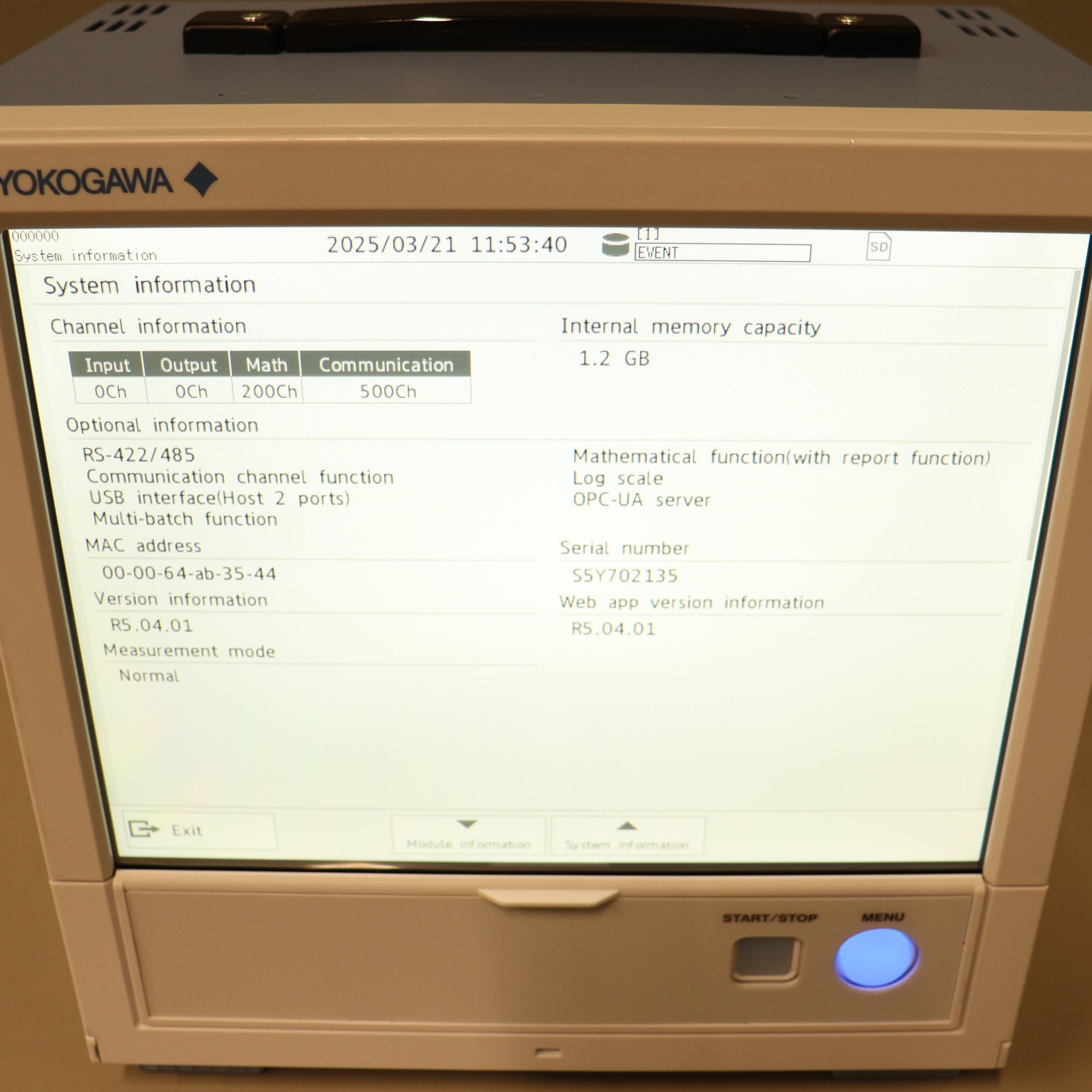 Yokogawa SmartDac+ GP20-2E Touchscreen Paperless Chart Recorder