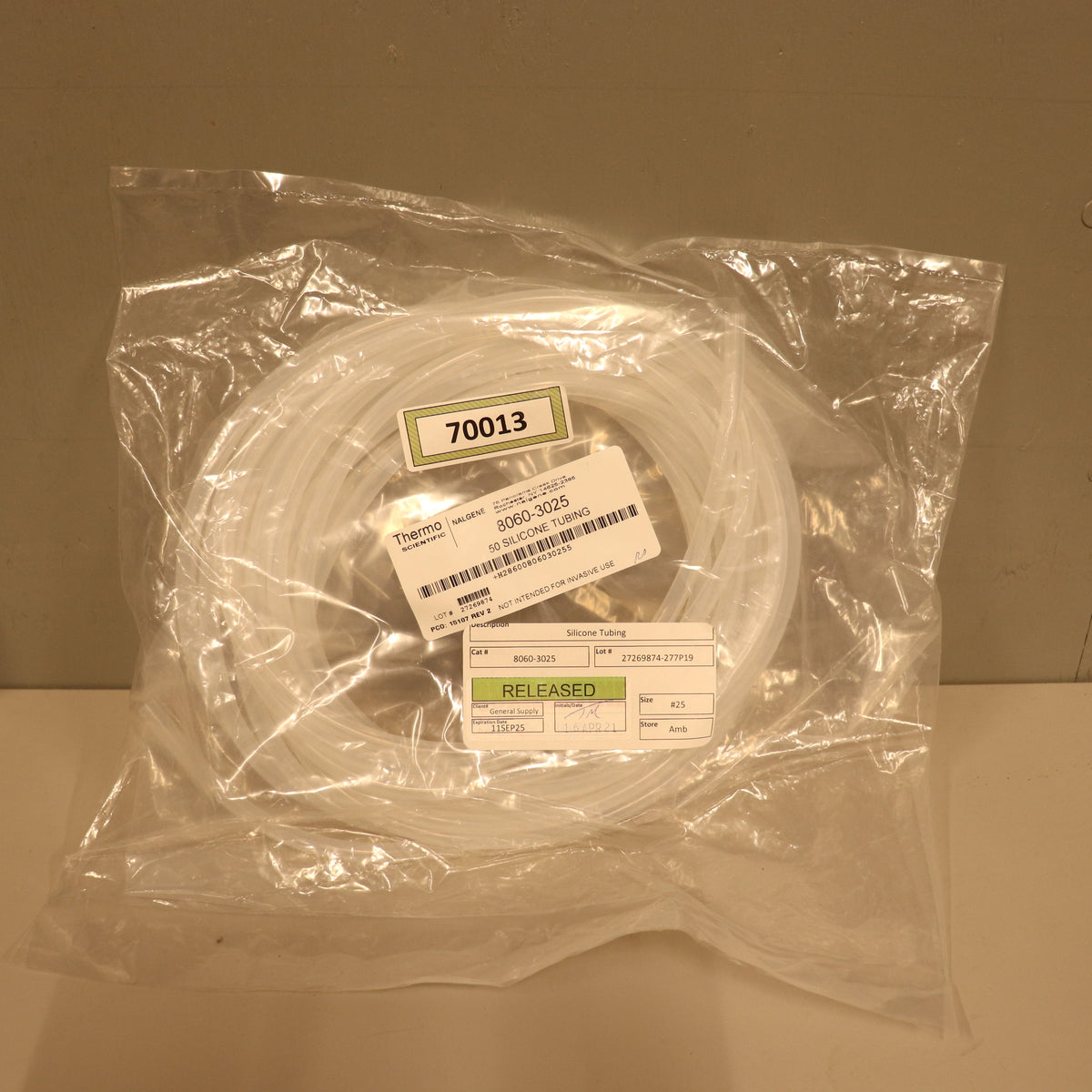 Thermo Scientific Nalgene 50 Platinum-Cured Silicone Tubing 8060-3025