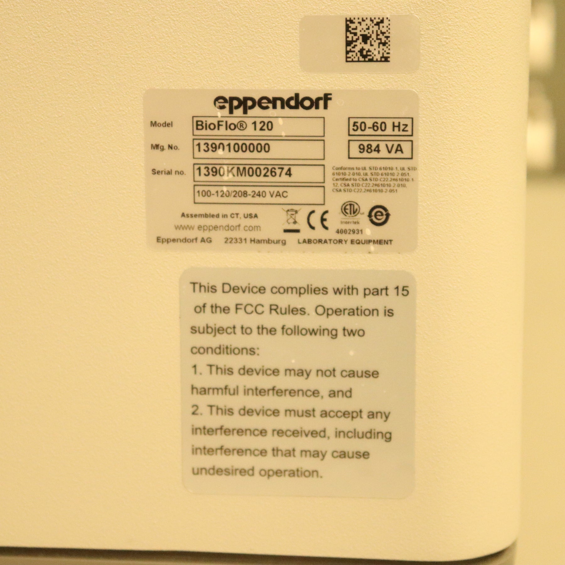 Eppendorf BioFlo 120 Bioreactor Fermenter System w/ 5L Vessel