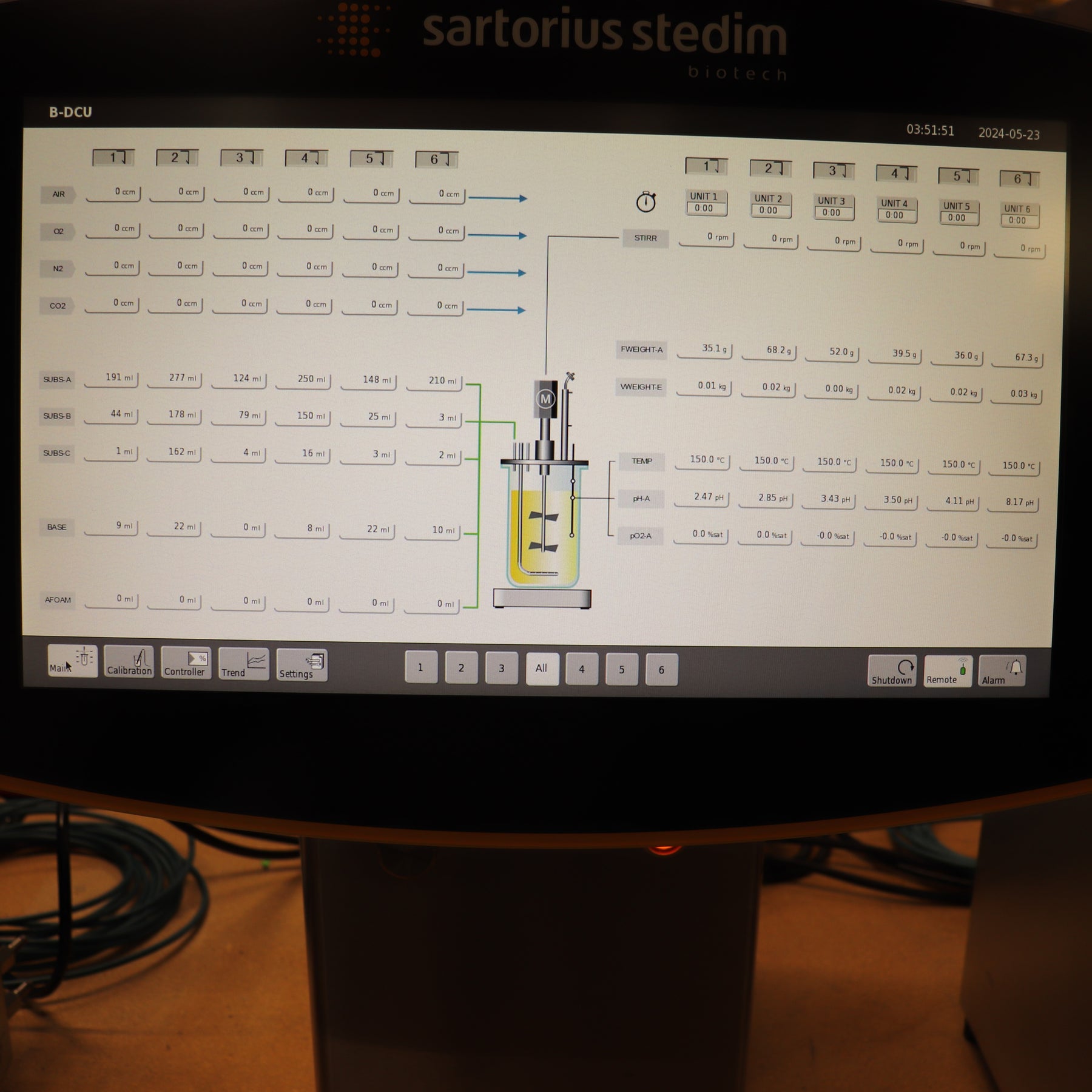 Sartorius Biostat B-DCU Fermenter with 6 Bioreactor Stations
