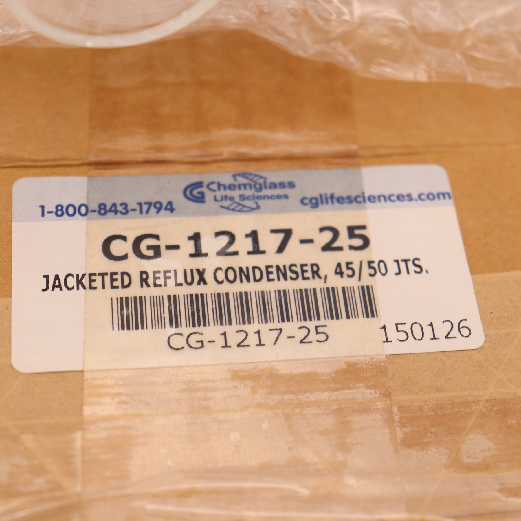 Chemglass Jacketed Reflux Condenser 45/ 50 Joint 315x100mm CG-1217-25