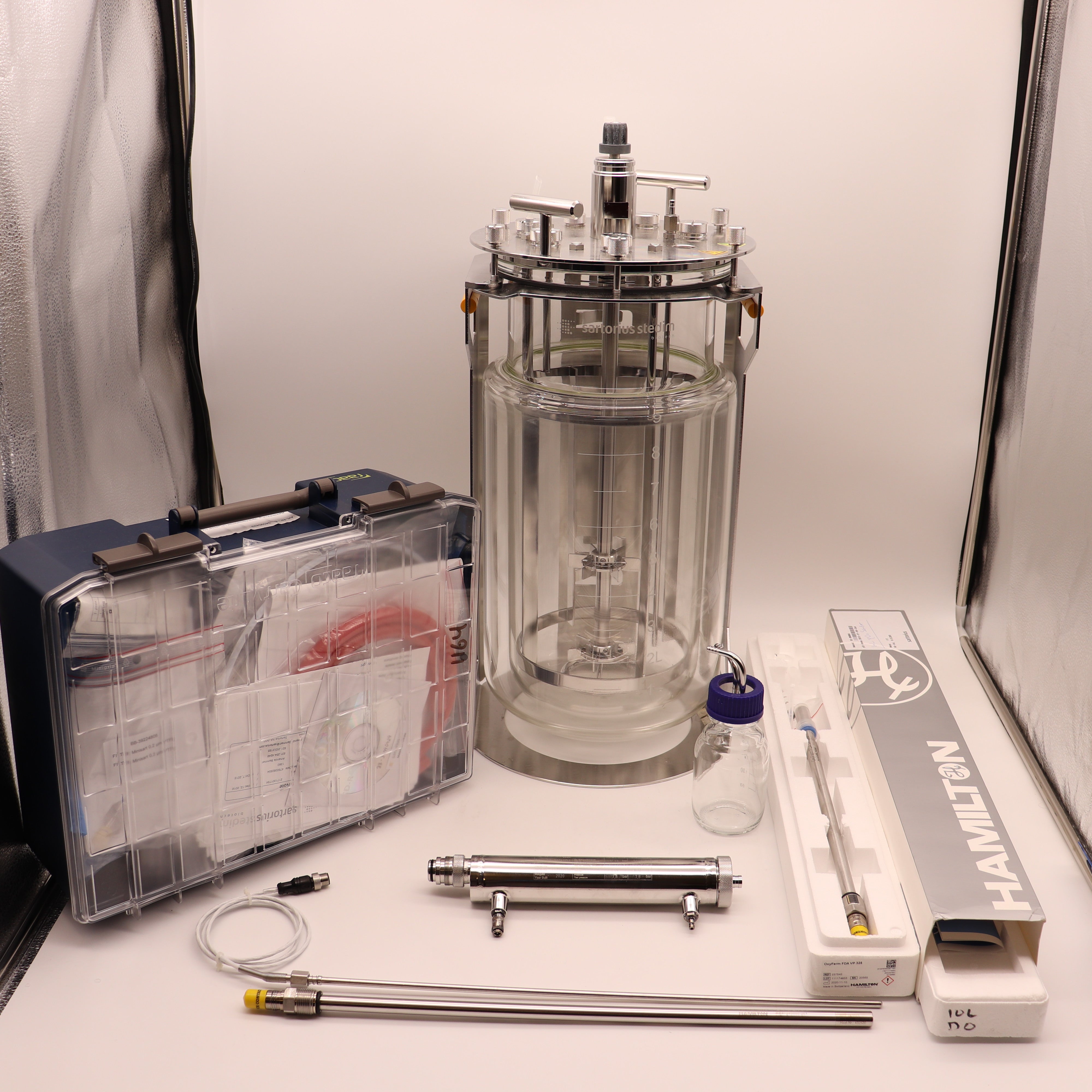 Sartorius Stedim 10L Double Wall Glass Bioreactor Fermenter Univessel-