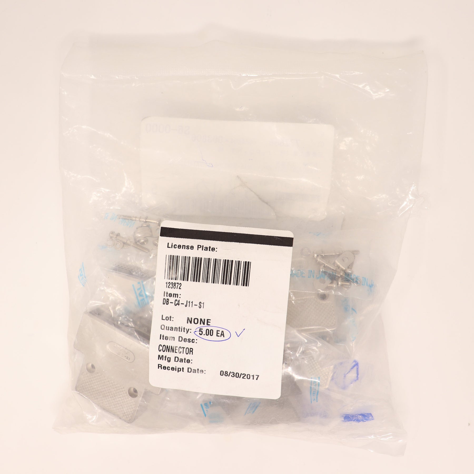 5 Pack JAE D-Sub Backshell Connector DB-C4-J11-S1