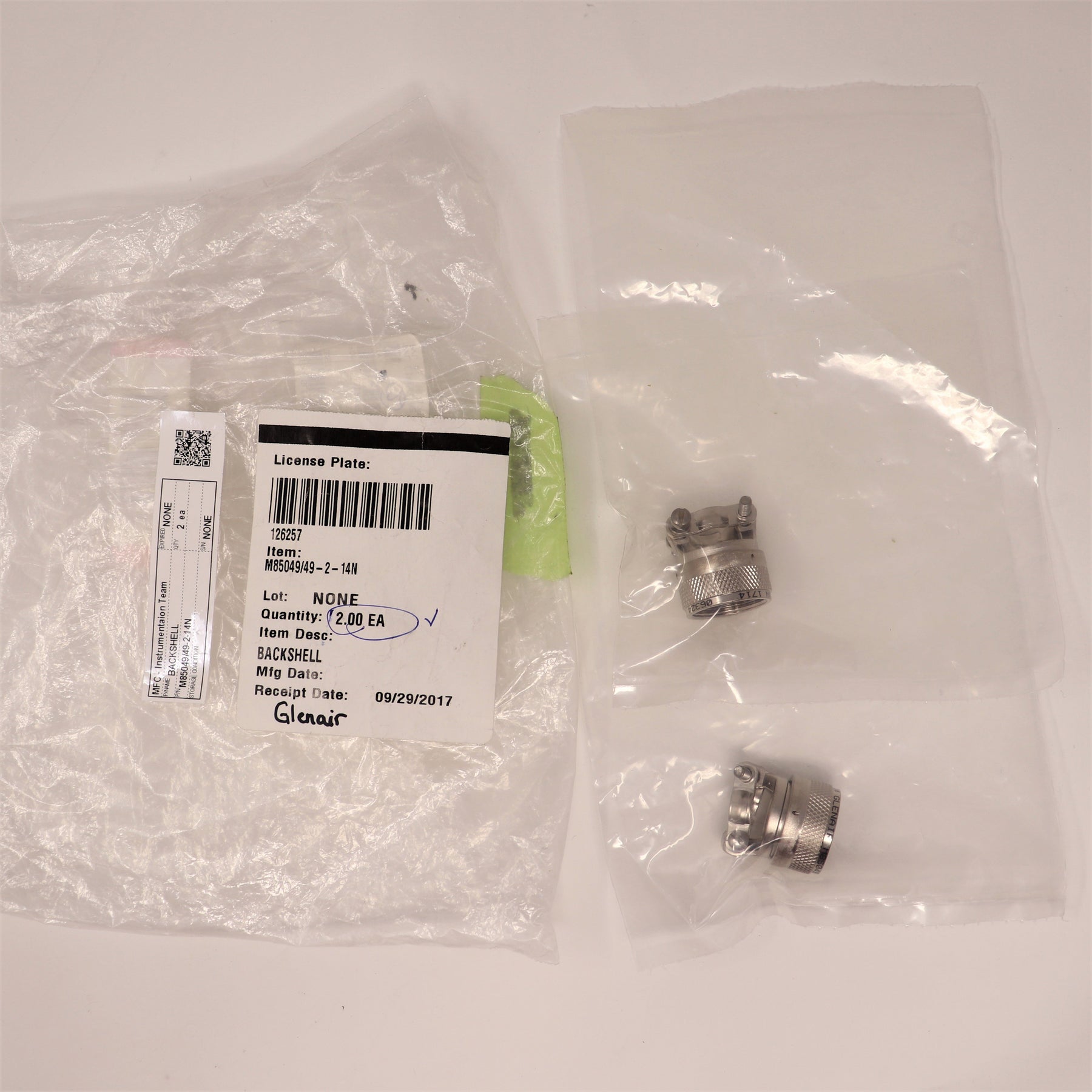 2-Pack Glenair Backshell Strain Relief M85049/49-2-14N
