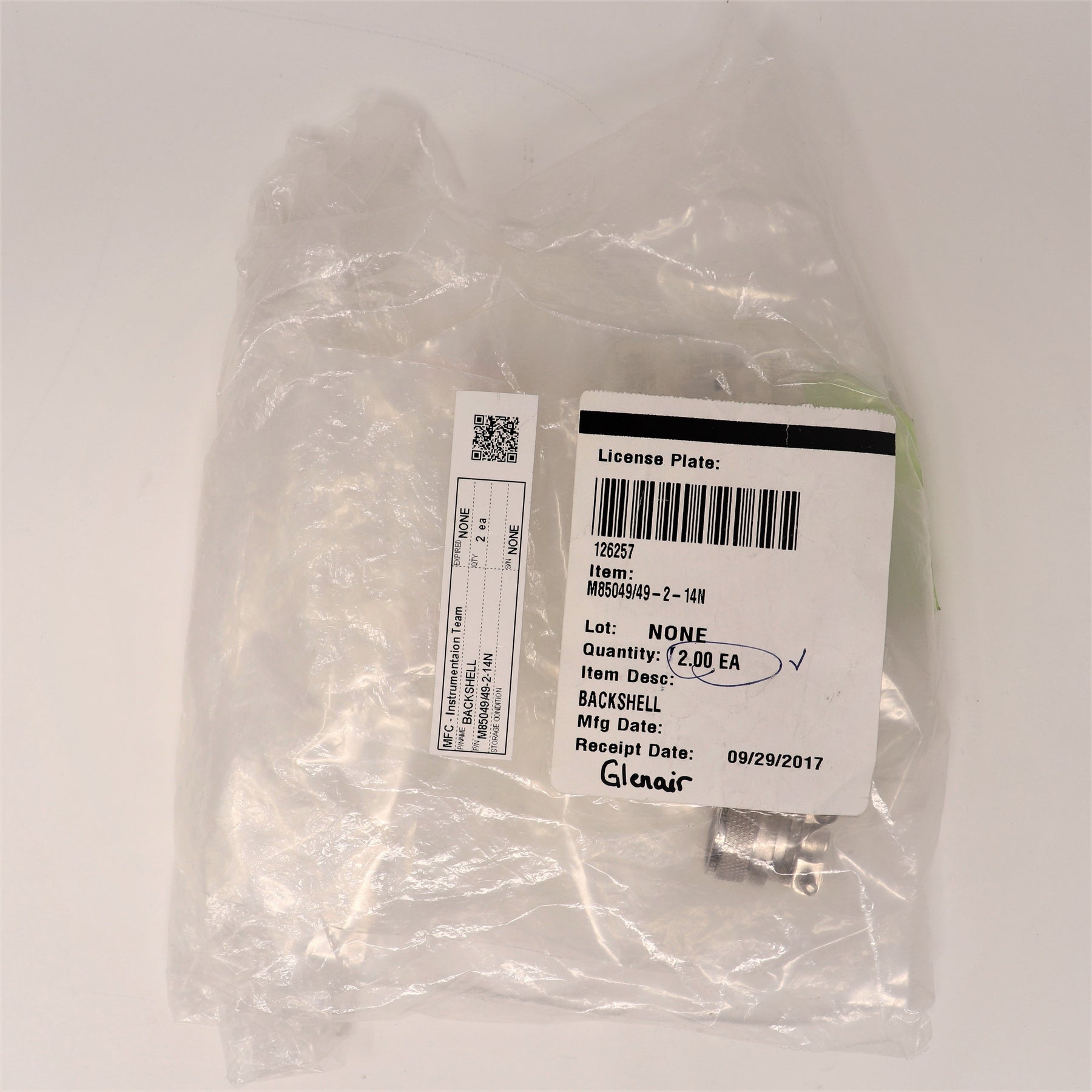 2-Pack Glenair Backshell Strain Relief M85049/49-2-14N