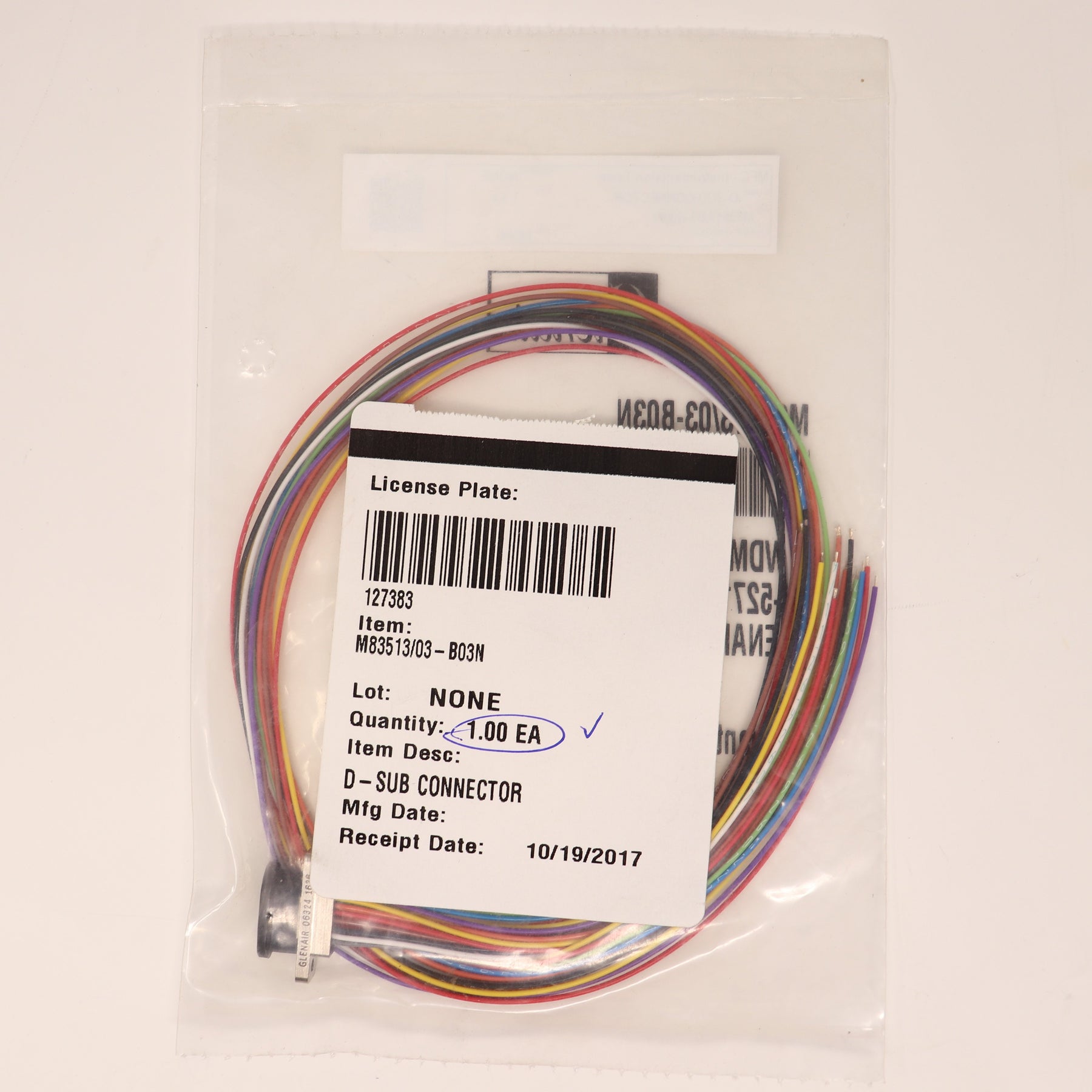 Glenair D-Sub Connector M83513/03-B03N