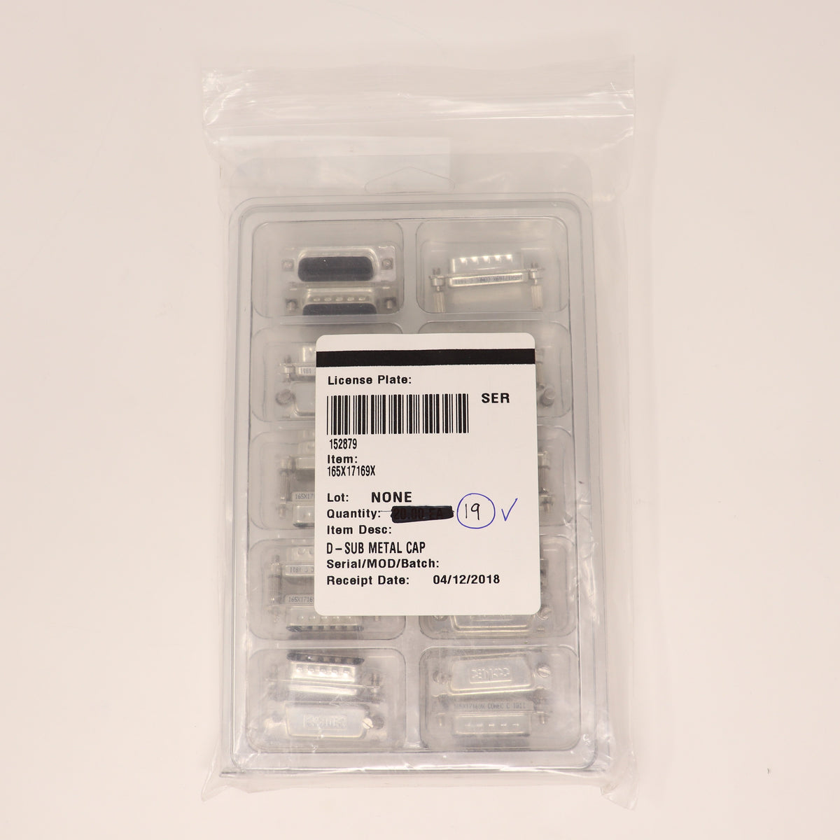 Pack of 19 Conec D-Sub Metal Cap Connector 165X17169X