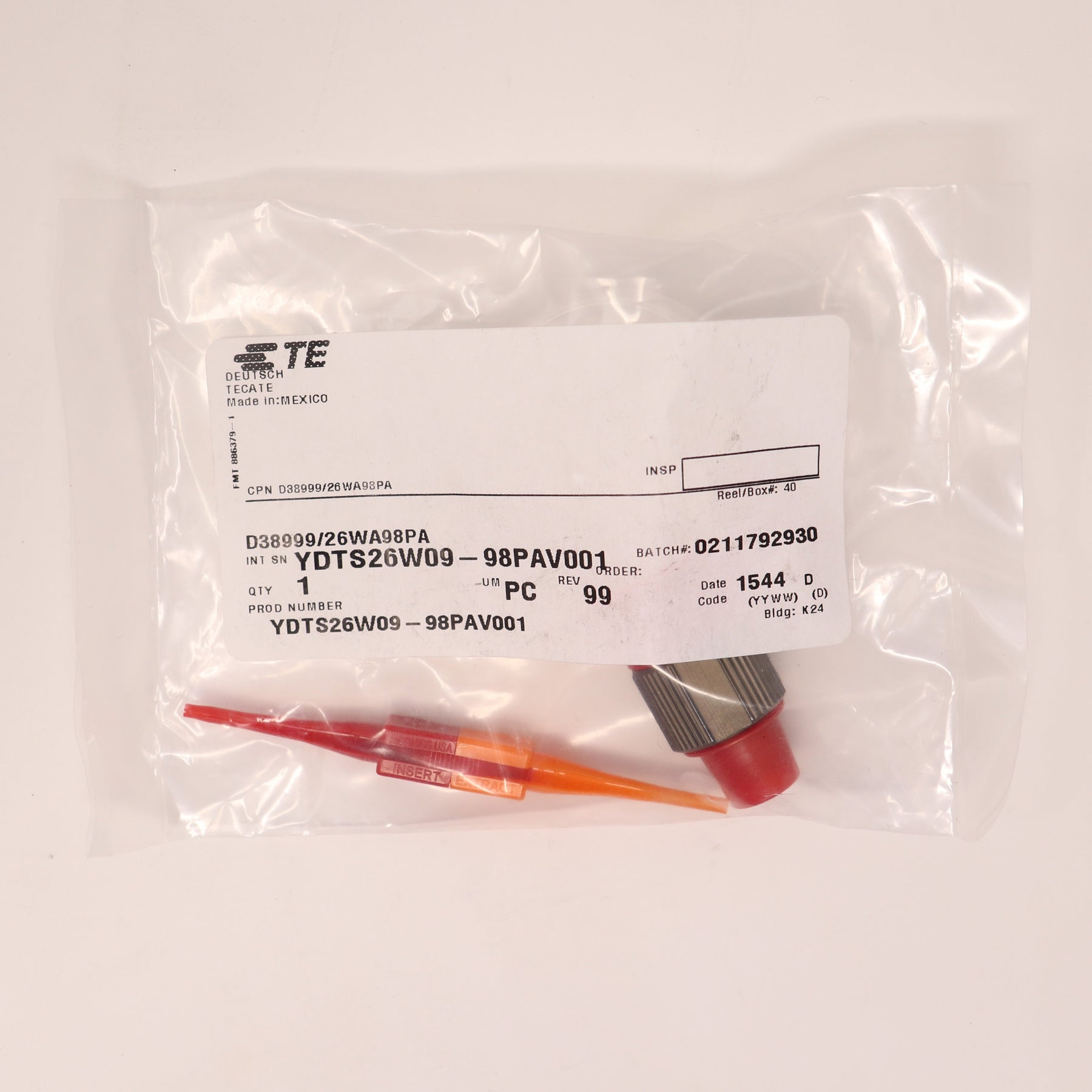 TE Connectivity/Deutsch Circular Connector D38999/26WA98PA