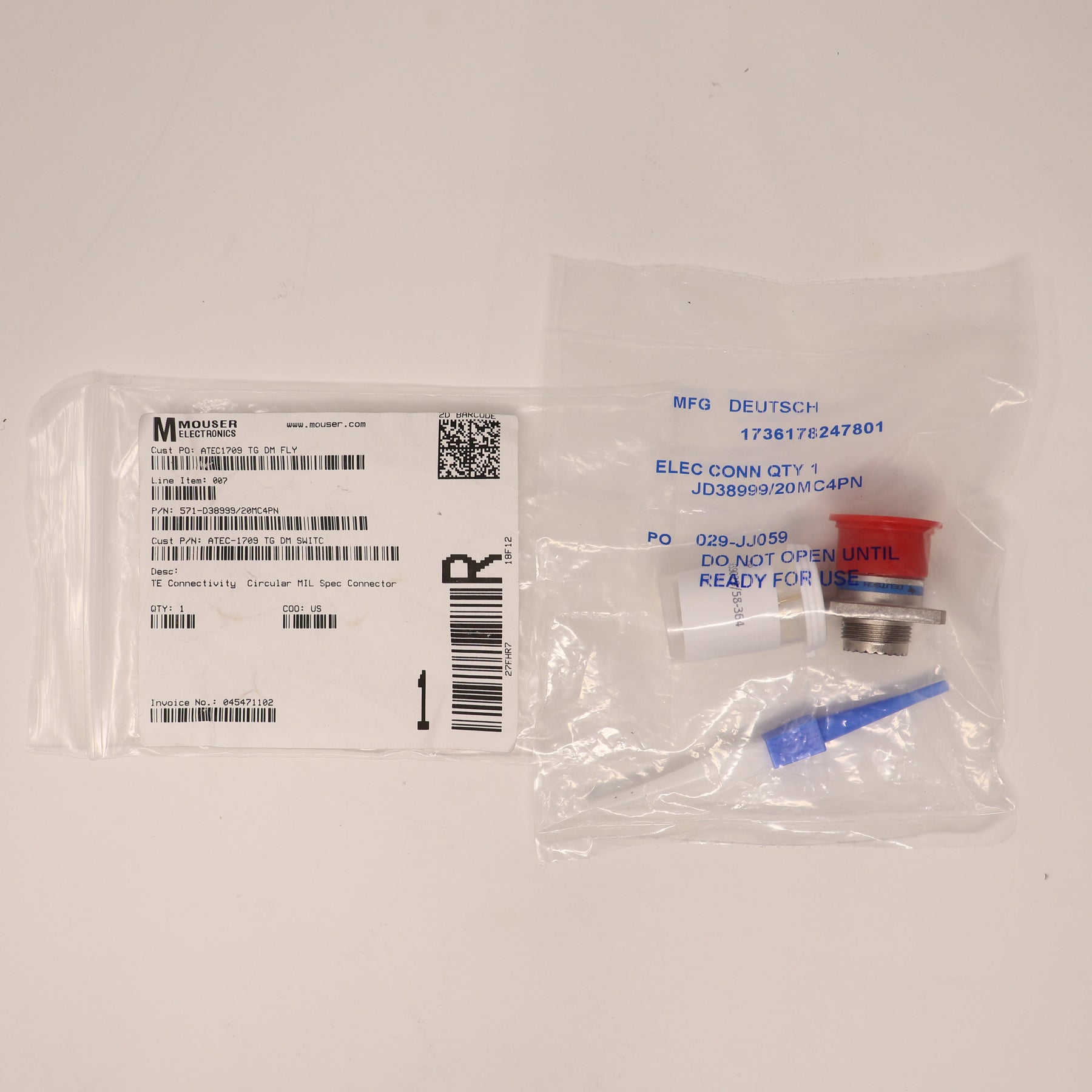TE Connectivity/Deutsch Connector D38999/20MC4PN