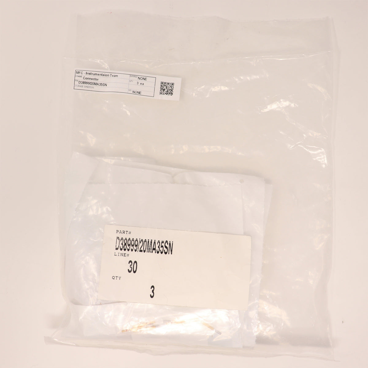 3 Pack Amphenol Circular MIL Spec Connector Size 9 6P D38999/20MA35SN