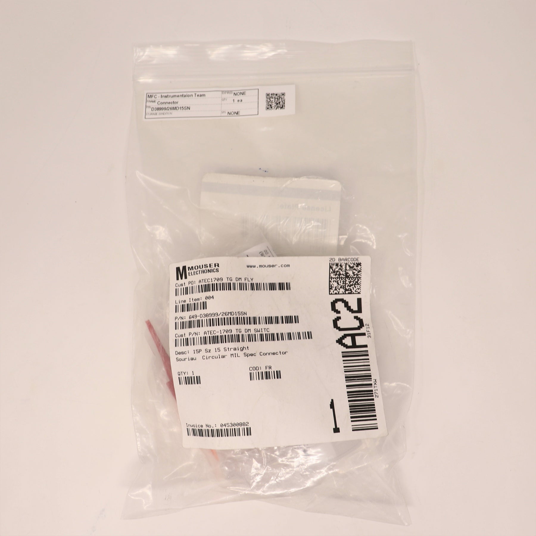 Souriau Connector D38999/26MD15SN
