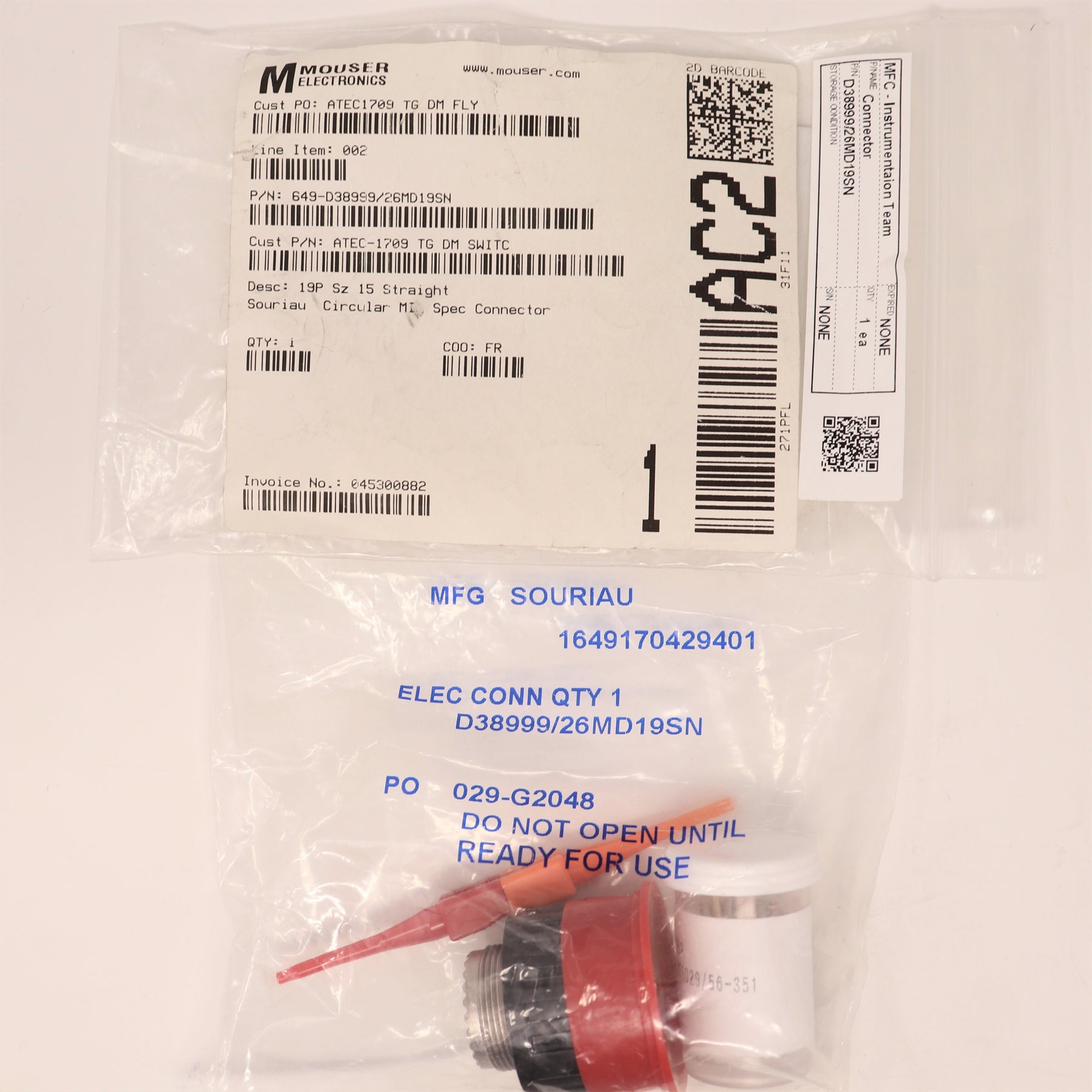 Souriau Connector D38999/26MD19SN