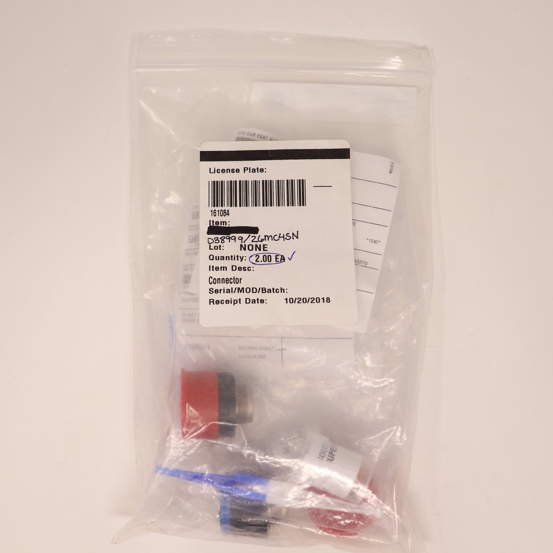 2-Pack Souriau 4 Pin Size 13 Circular Connector D38999/26MC4SN