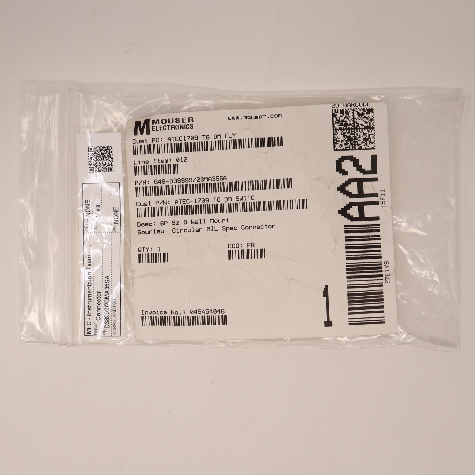 Souriau Connector D38999/20MA35SA