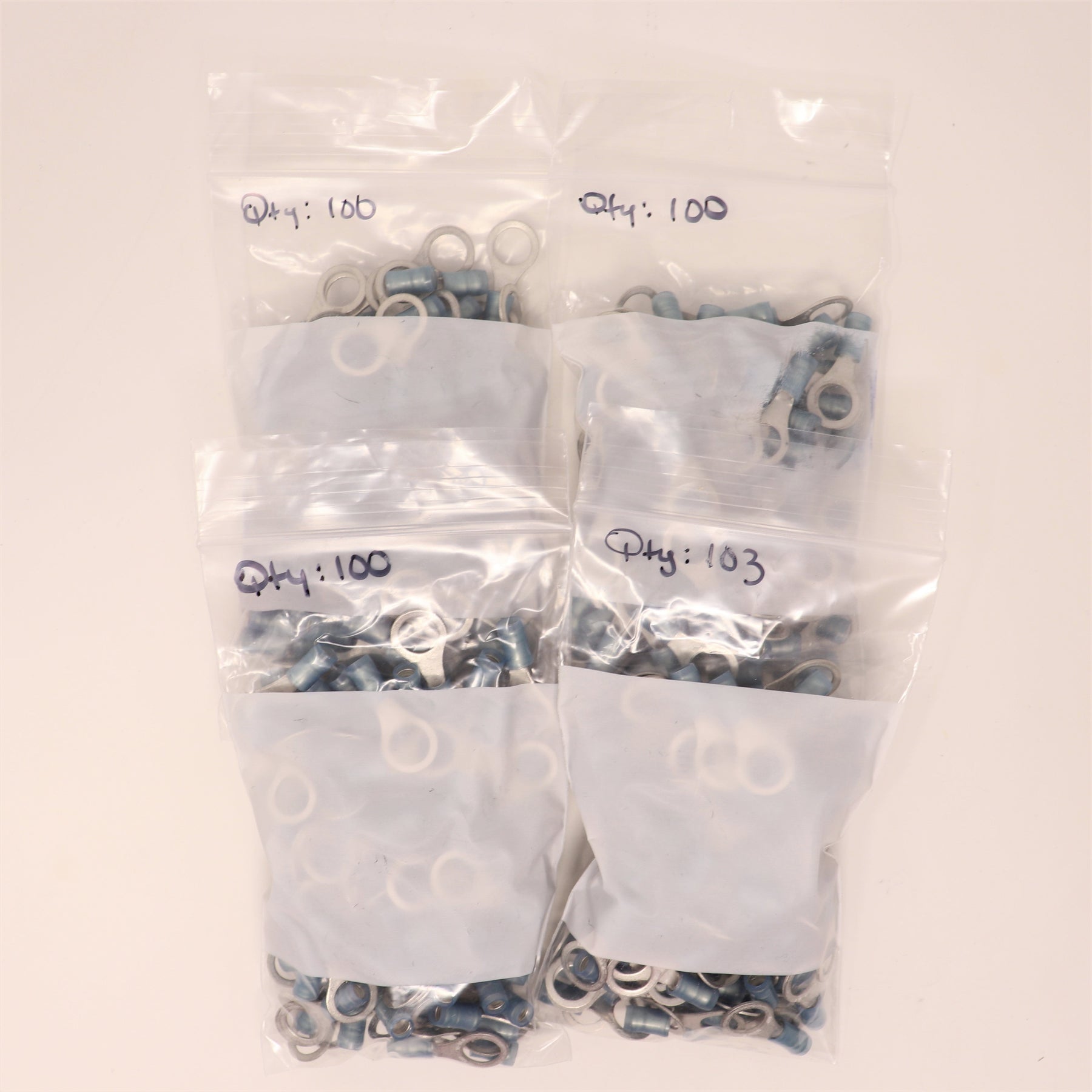 400 pack TE Connectivity PIDG Ring Tongue Terminal, 16-14 AWG, #5/16 320575