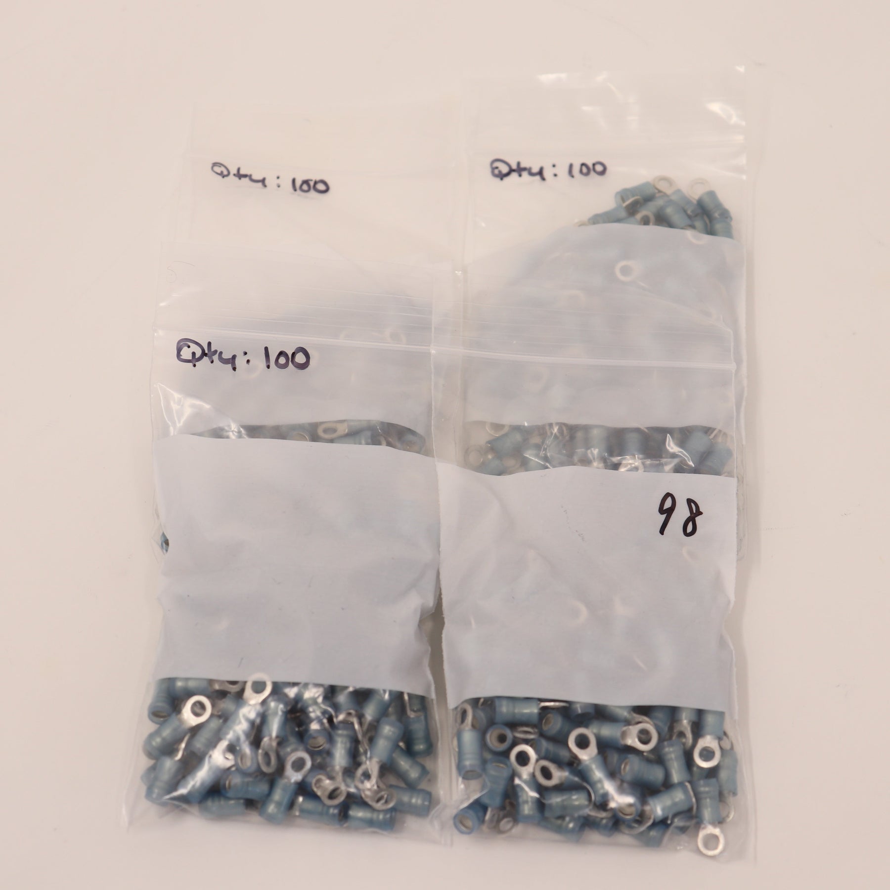 398 Pack TE Connectivity PIDGE Ring Tongue Terminal, 16-14 AWG, #6 320619