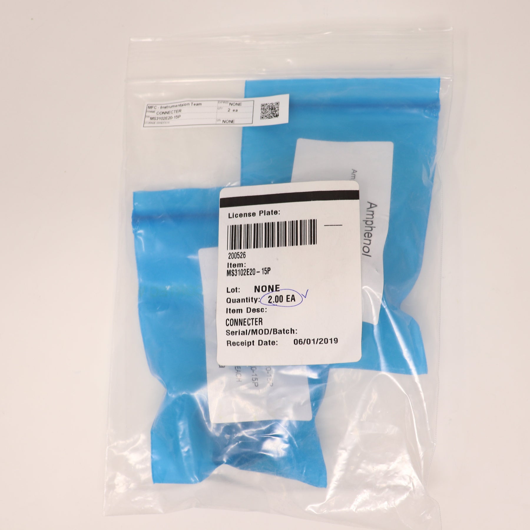 2 Pack Amphenol Connector MS3102E20-15P