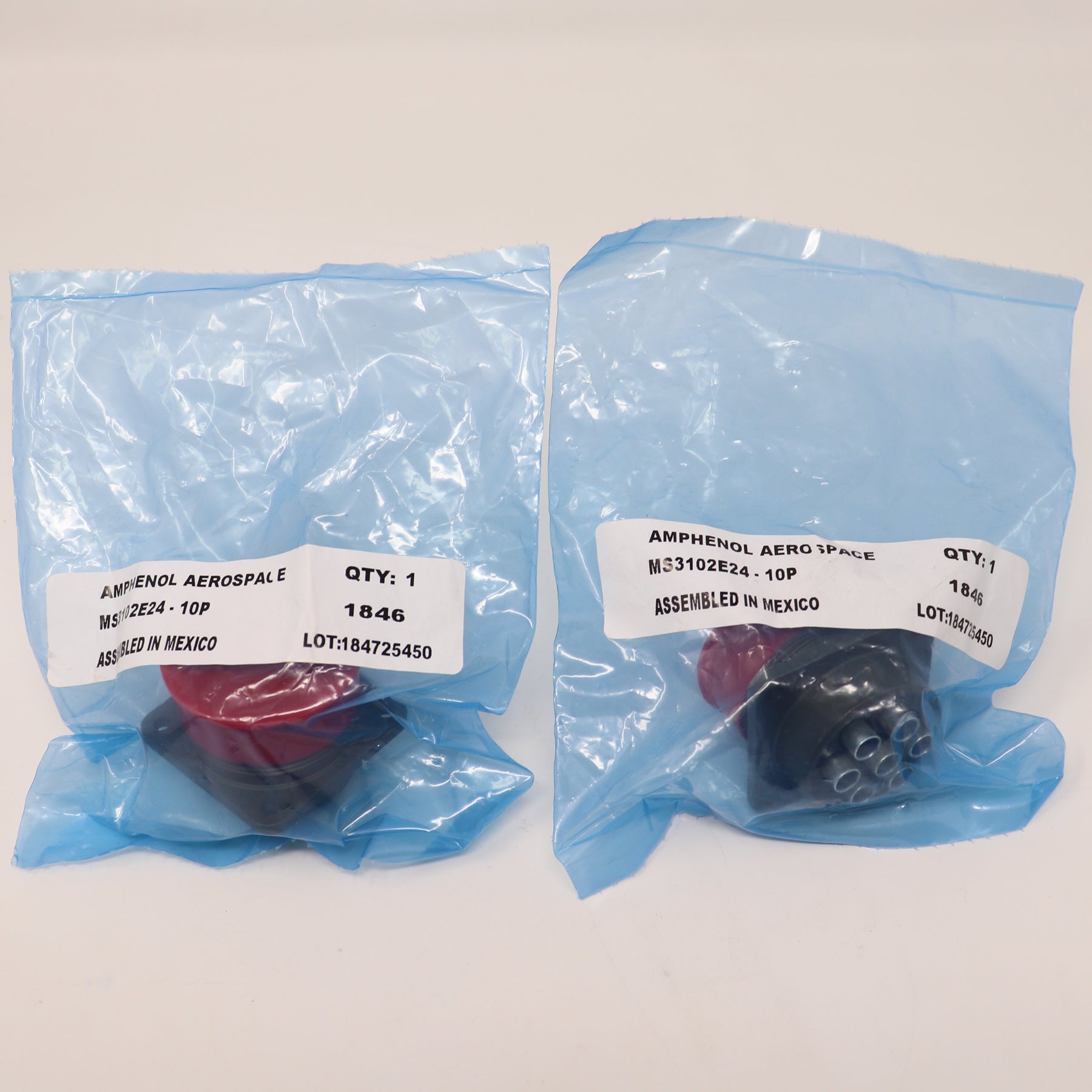 2-Pack Amphenol Circular MIL SpecConnector MS3102E24-10P