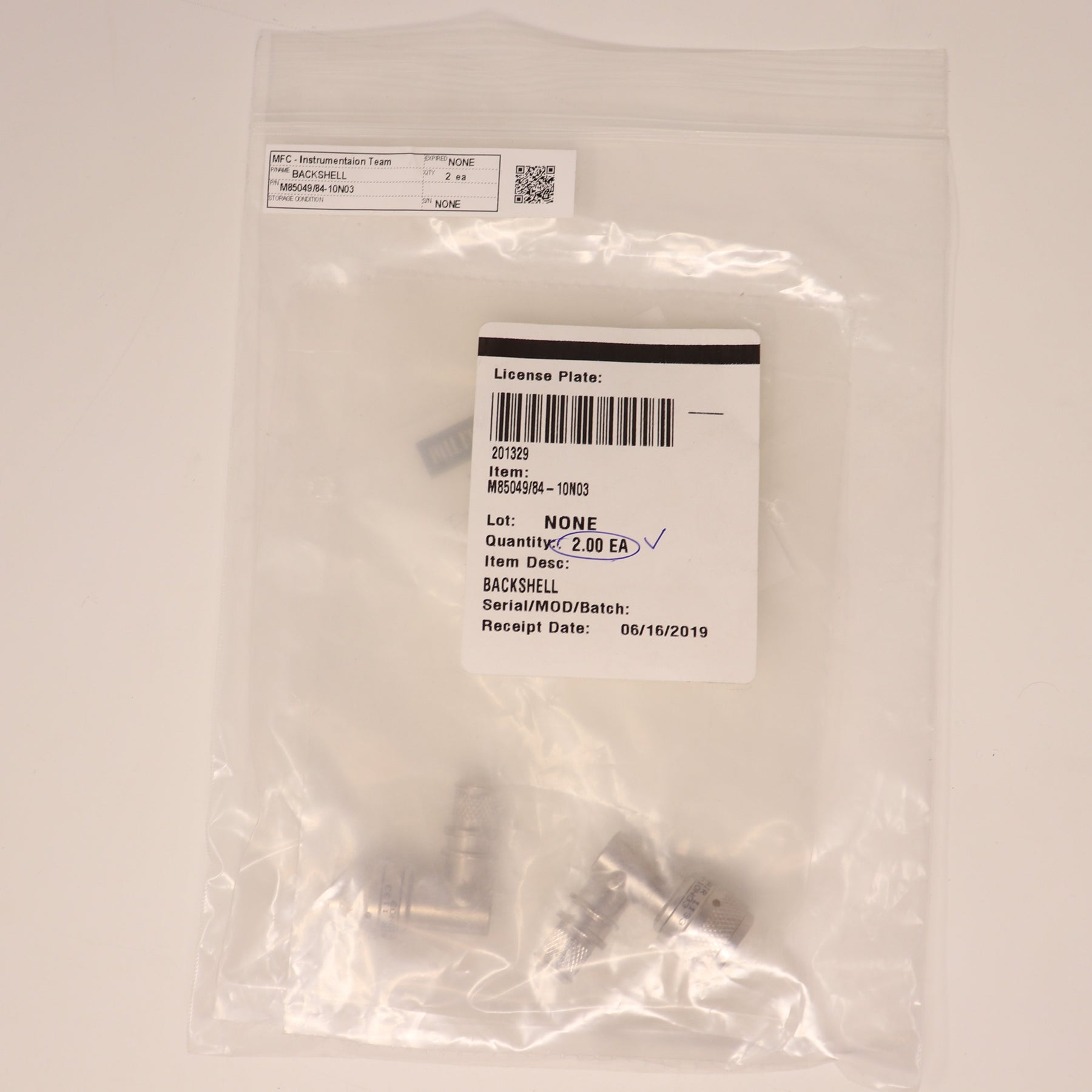 Glenair Self Locking Coupling 90° Backshell M85049/84-10N03