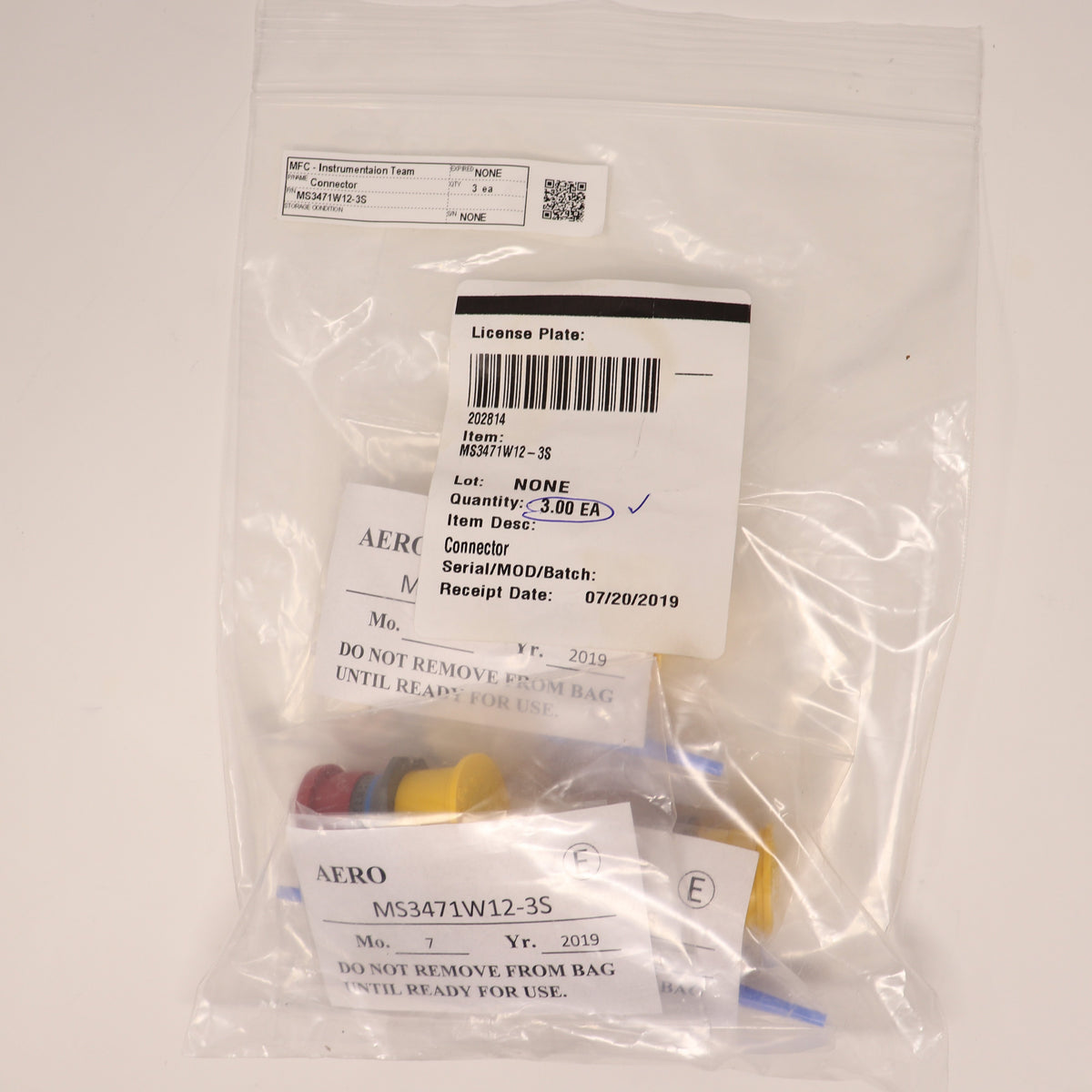 Aero Electric Circular Mil-Spec Connector MS3471W12-3S