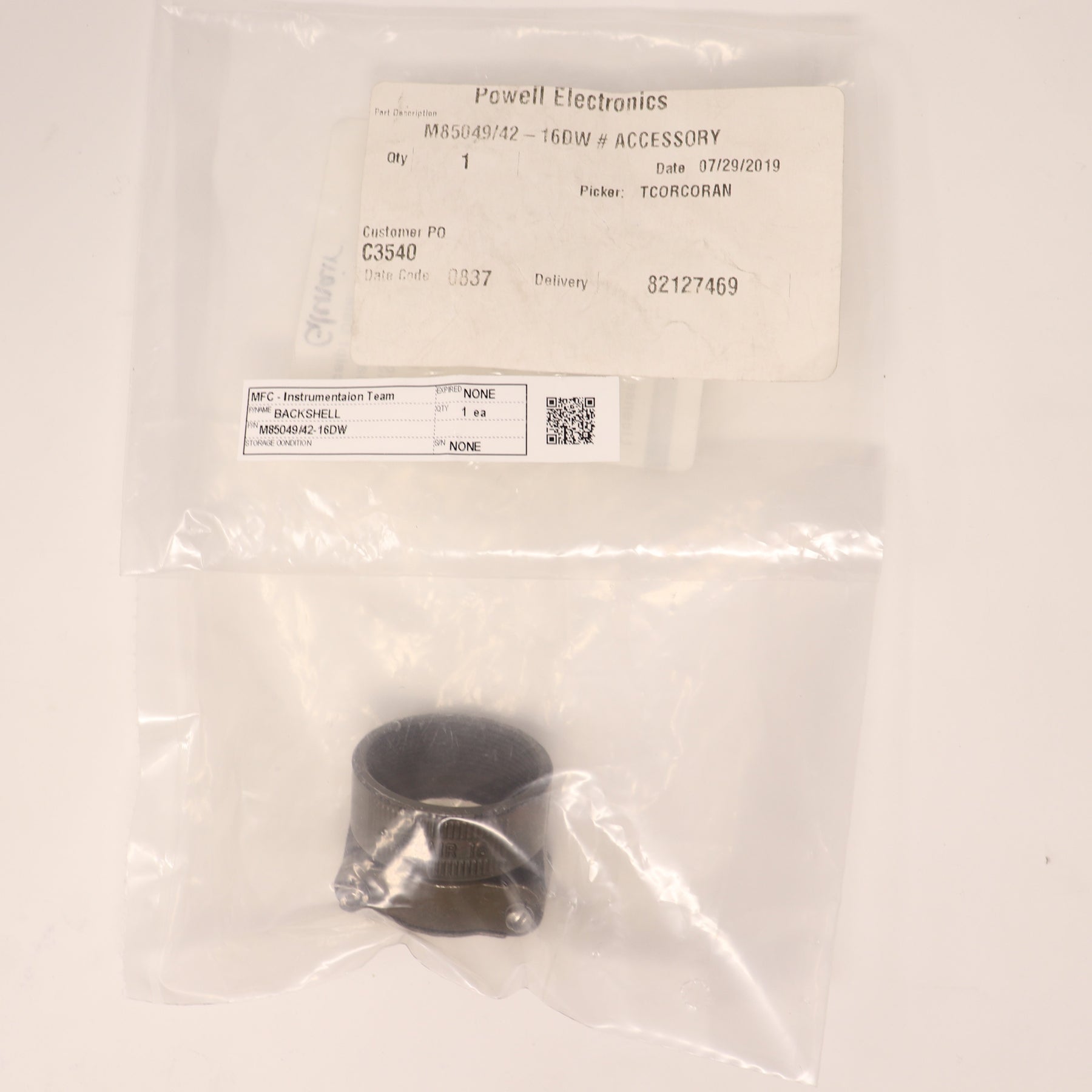 Glenair Backshell Strain Relief M85049/42-16DW