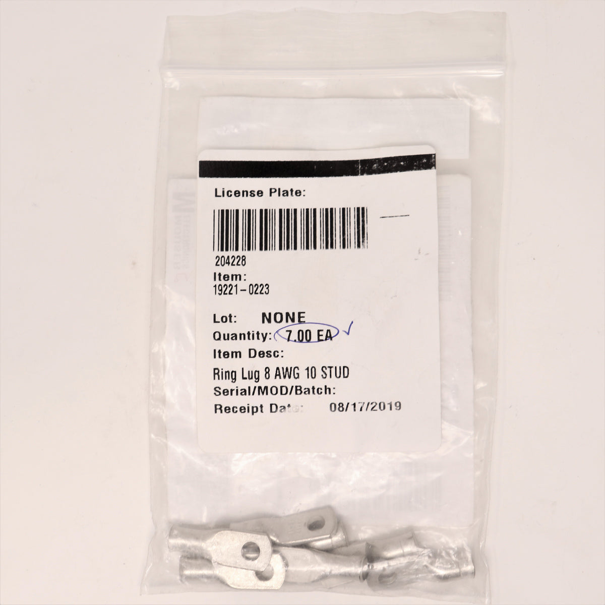 7 Pack 8 AWG Size 10 (M5) Molex Terminal 19221-0223