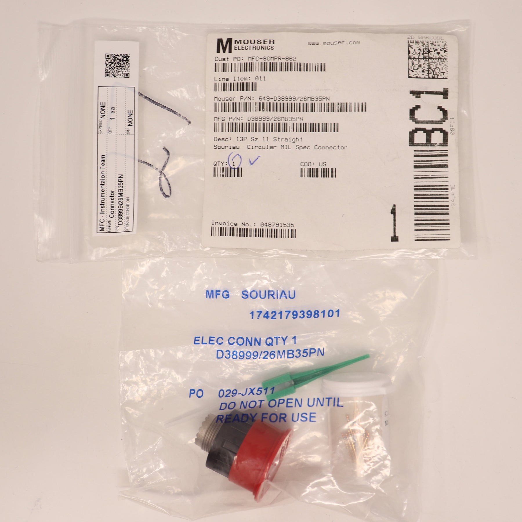 Souriau Connector D38999/26MB35PN