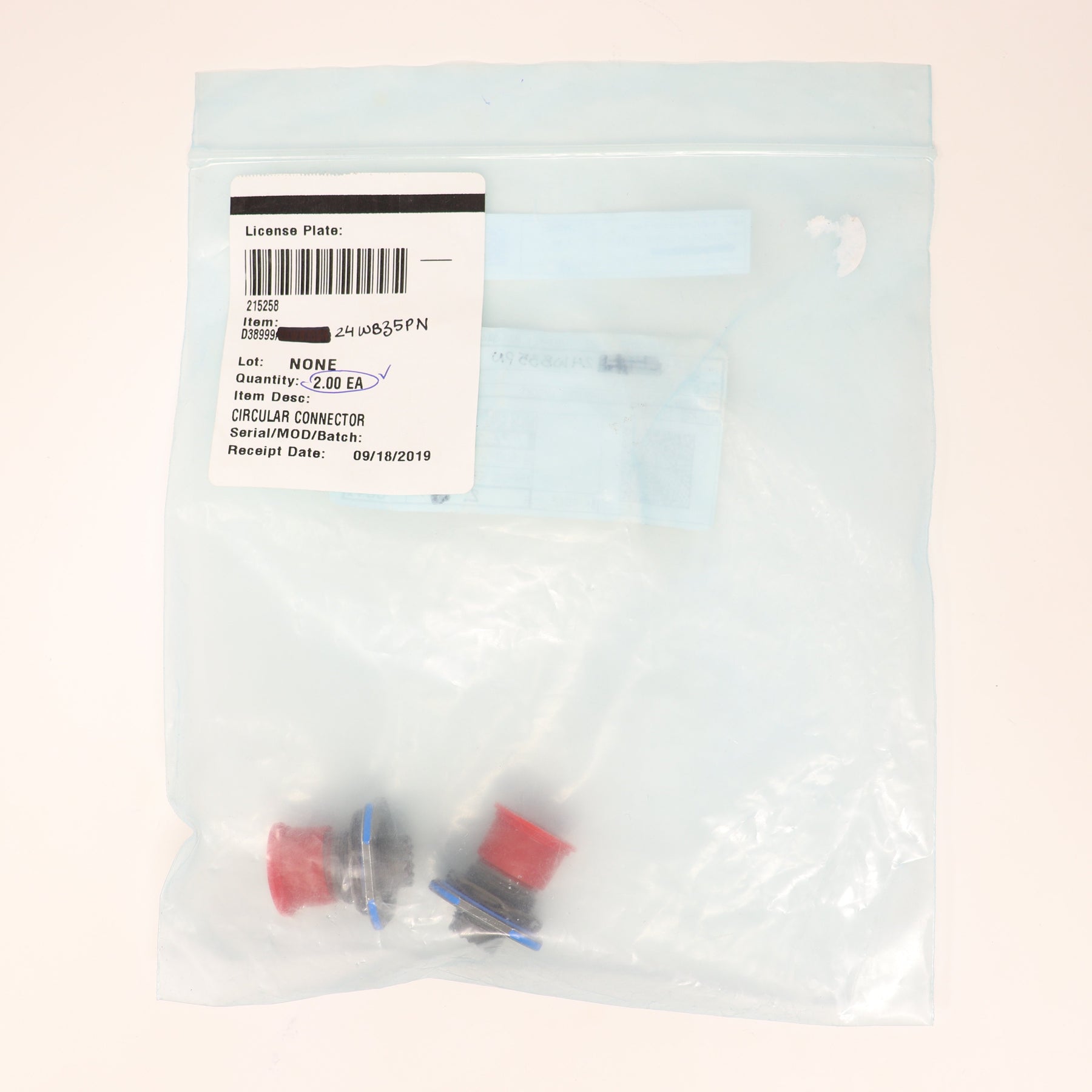2 Pack Amphenol 13 Pin Size 11 Circular Connector D38999/24WB35PN