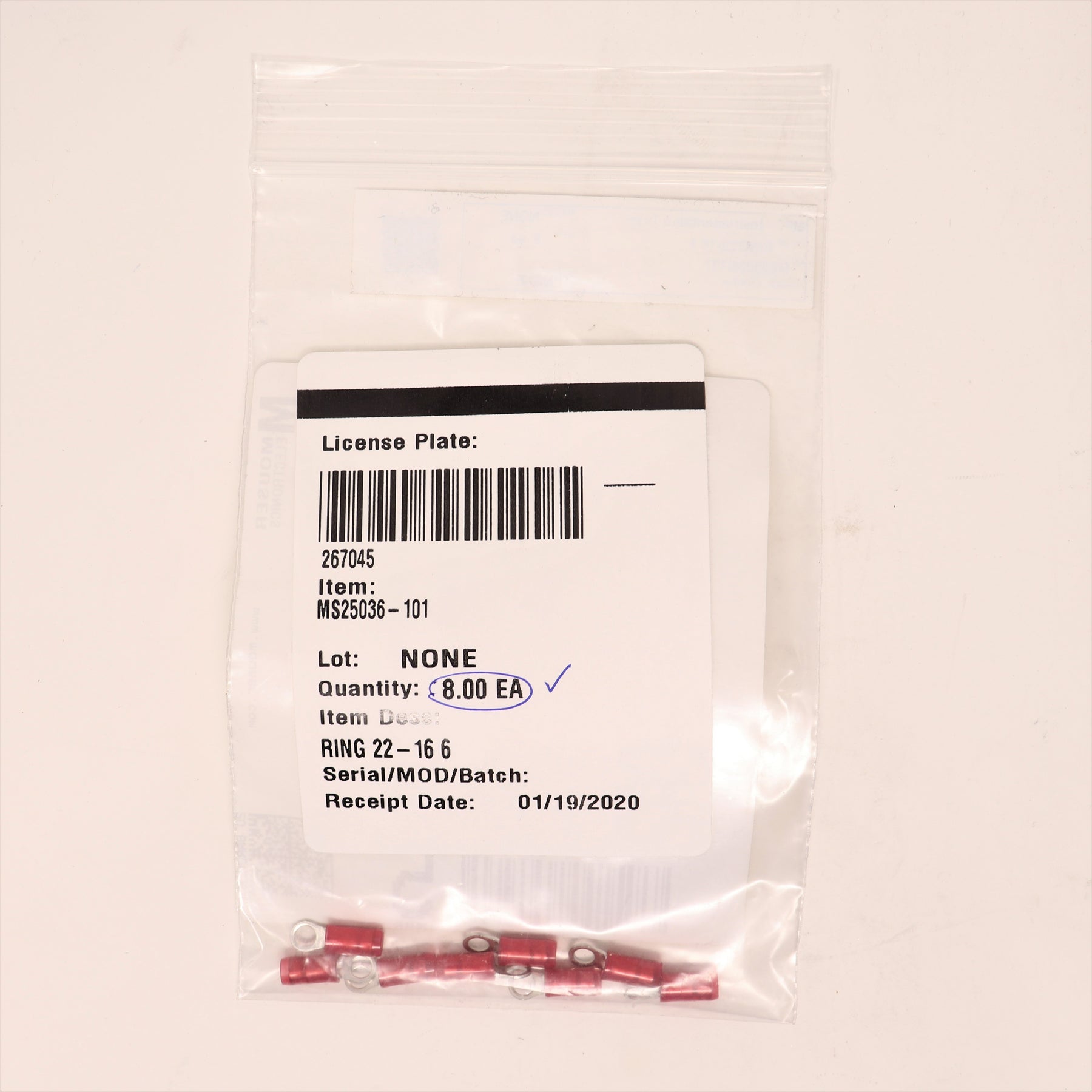 8 Pack TE Connectivity Terminal MS25036-101