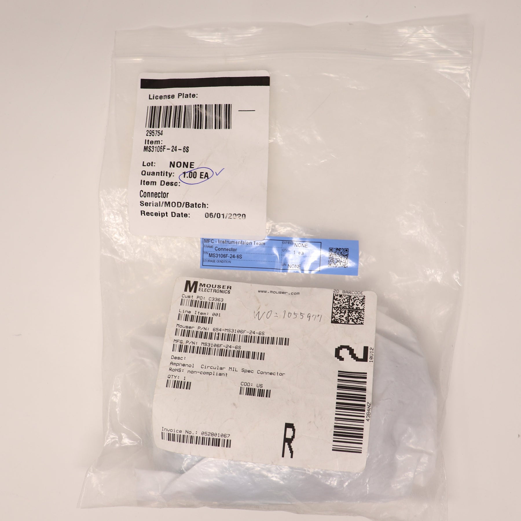 Amphenol Connector MS3106F24-6S