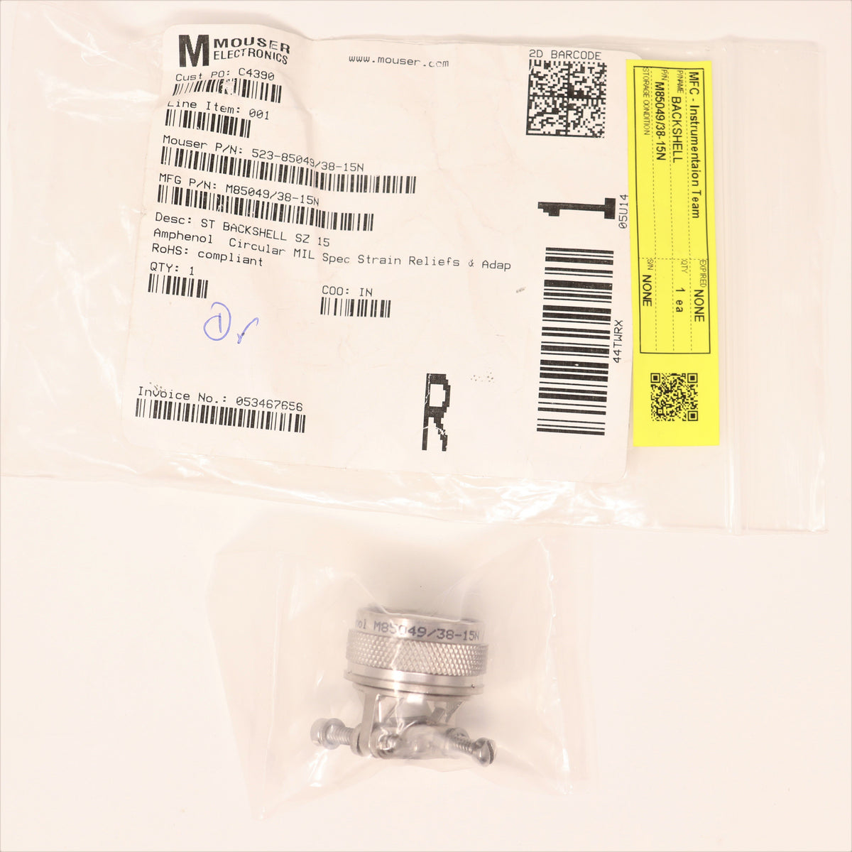 Amphenol Backshell M85049/38-15N