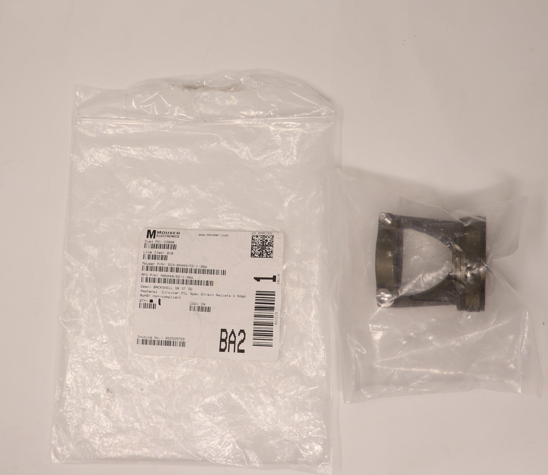 3-Pack Amphenol Circular MIL Spec Strain Relief Backshell M85049/52-1-36W