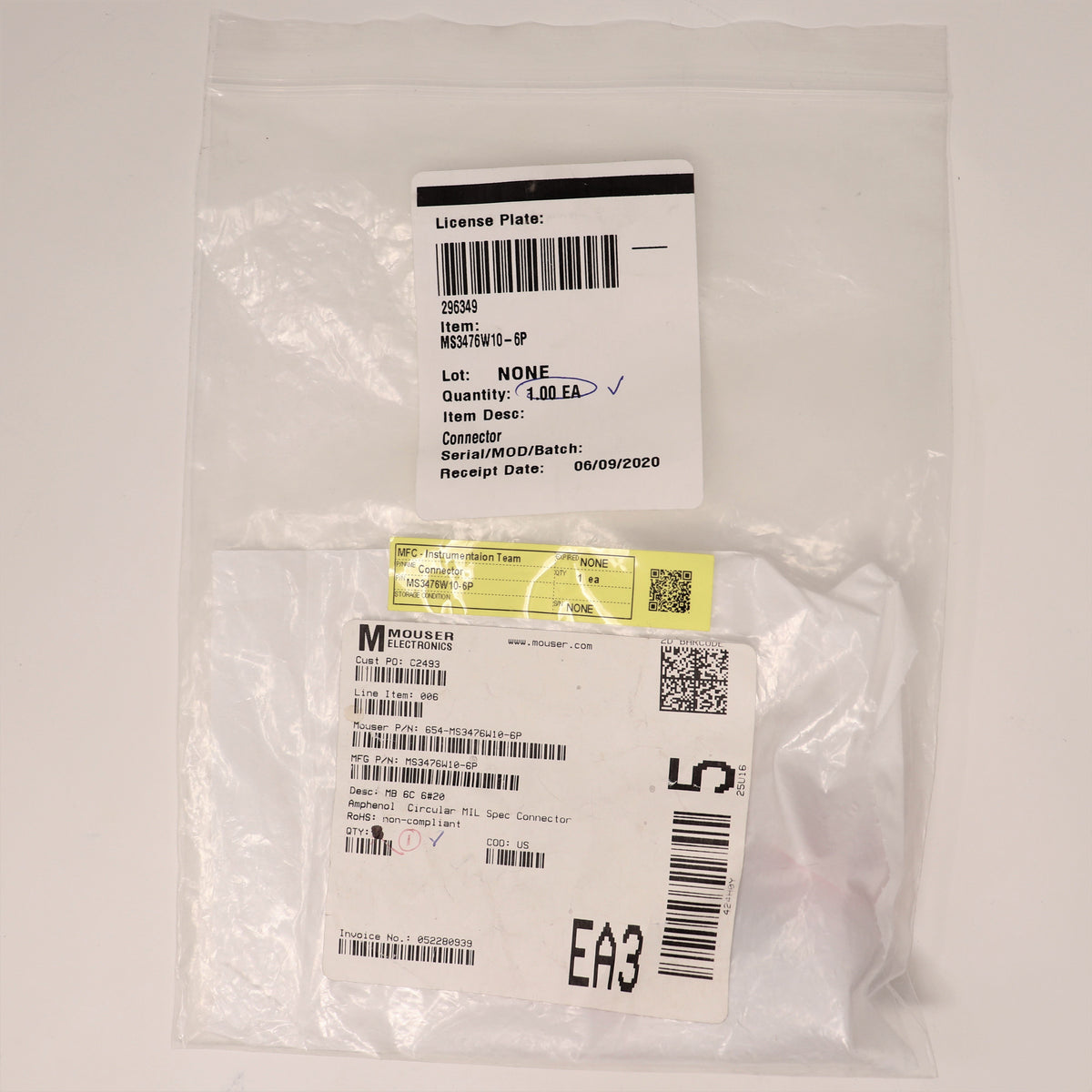 Amphenol-Matrix Circular MIL Spec Connector MS3476W10-6P