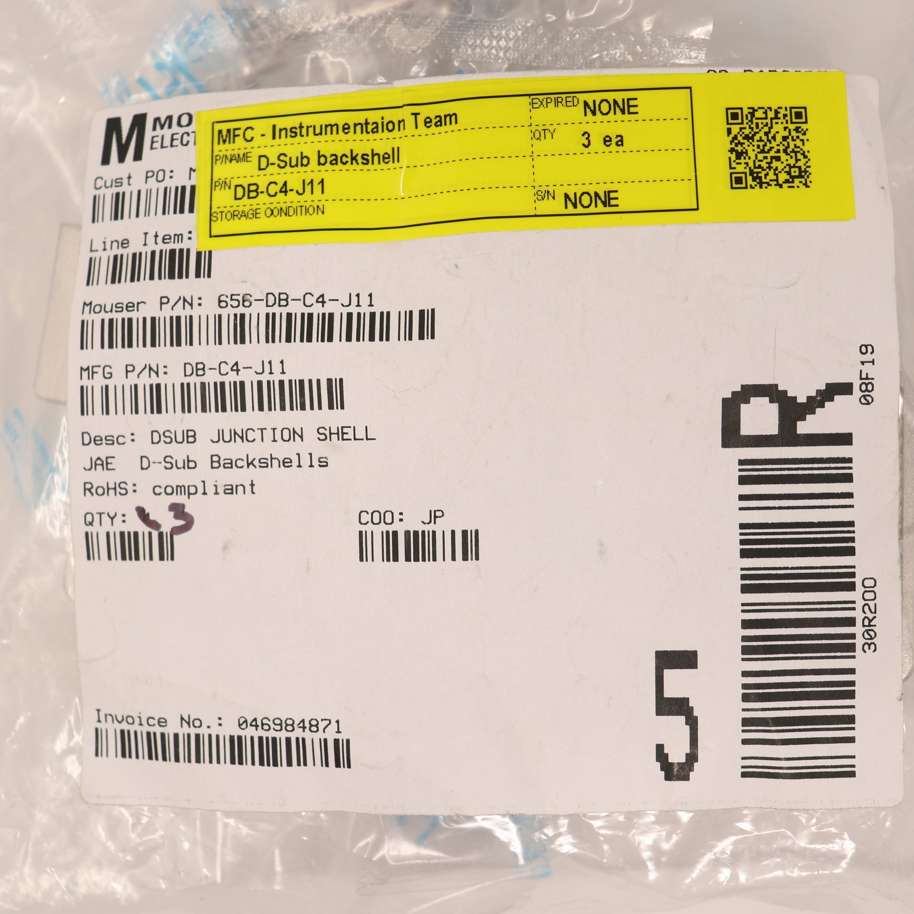3 Pack JAE D-Sub Backshell Connector DB-C4-J11