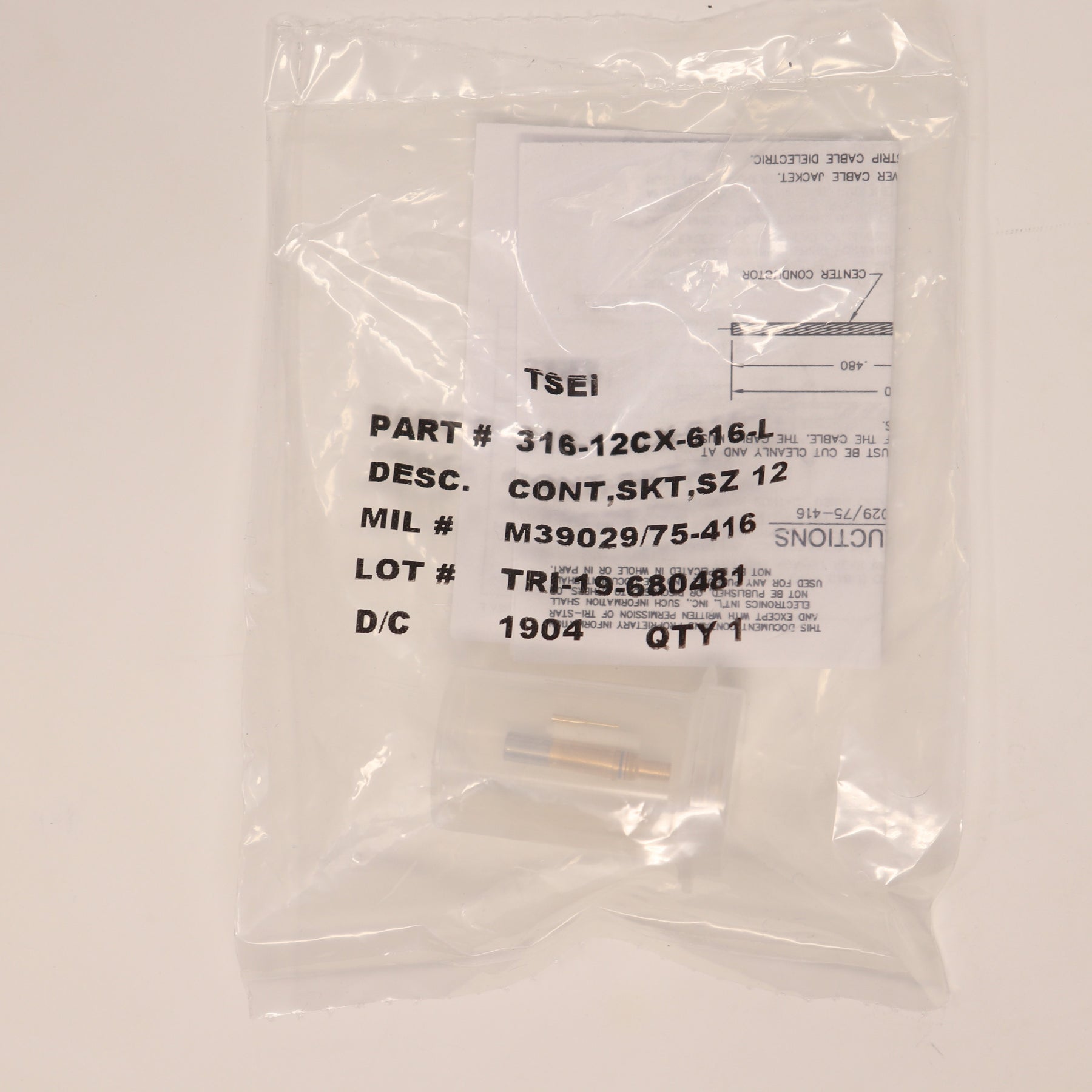 7 Pack Carlisle IT Coax Socket Size 12 Connector M39029/75-416