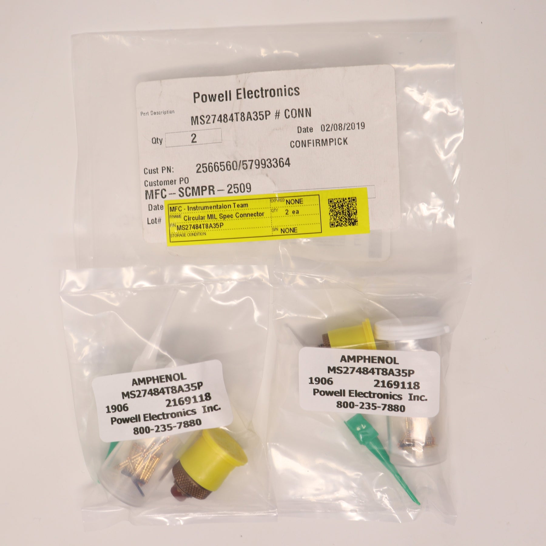 2 Pack Amphenol Connector MS27484T8A35P
