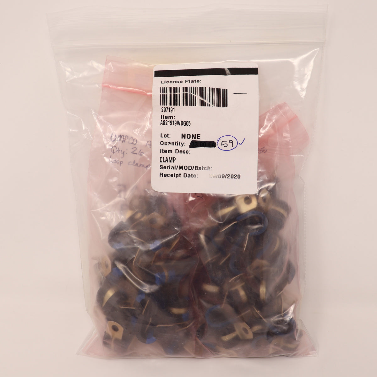 59 Pack JM Rubber Loop Clamp 13/64" AS21919WDG05