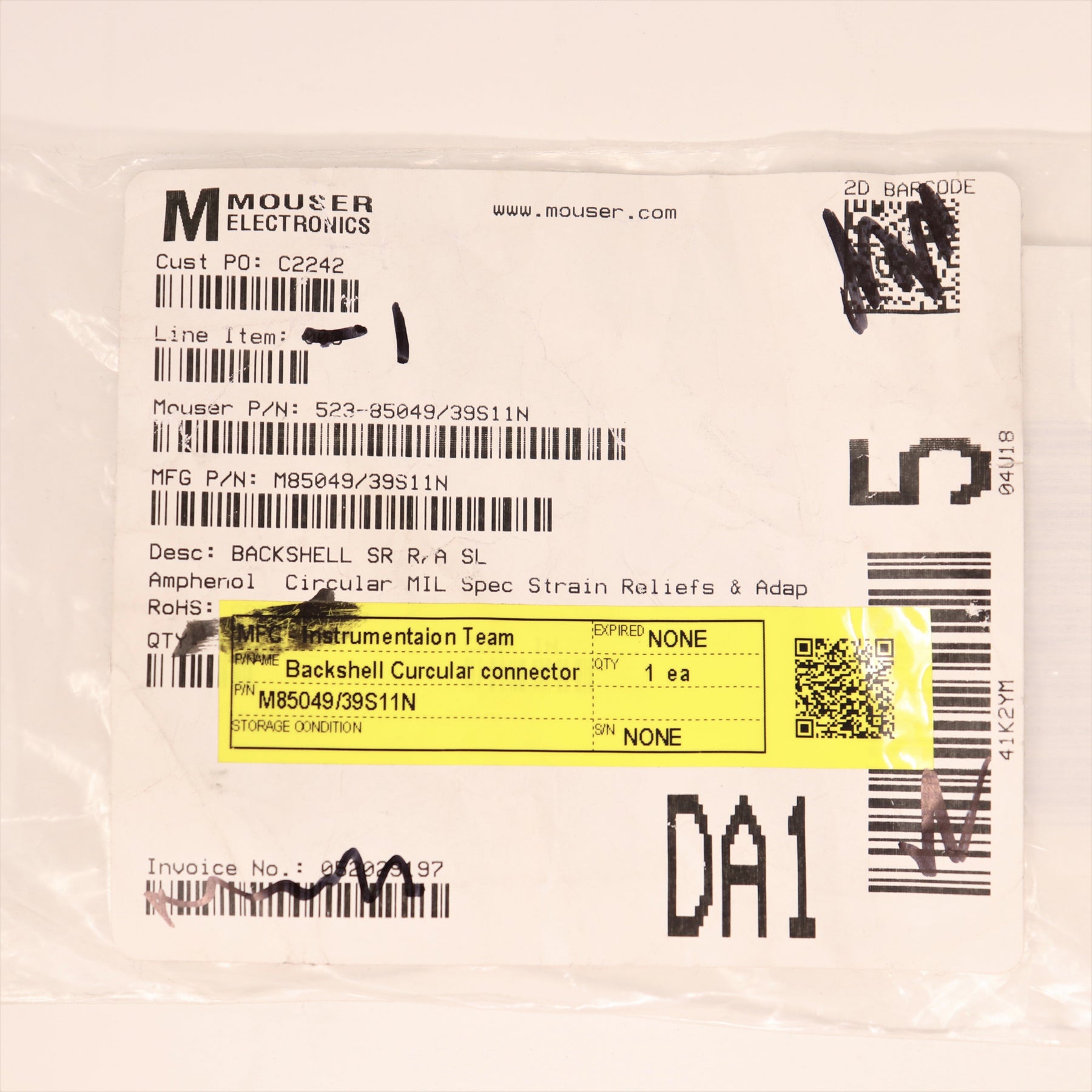 Amphenol Backshell M85049/39S11N
