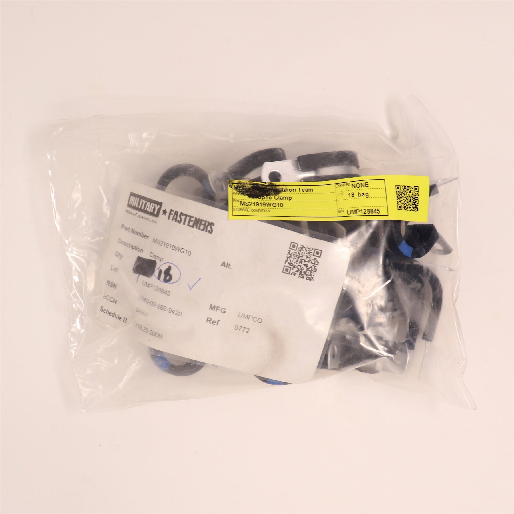 18 Pack UMPCO Clamp 13/64 Steel MS21919WG10