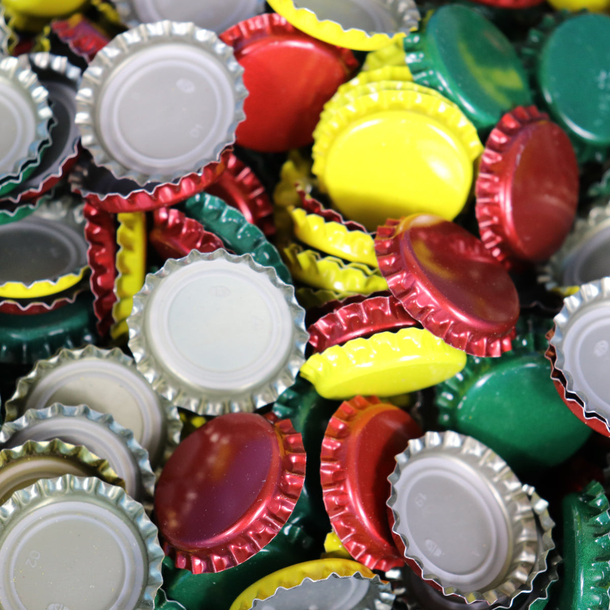 500 Uncrimped Yellow Red Green Bottle Crown-caps for Home Brew Brewery Quality Astir