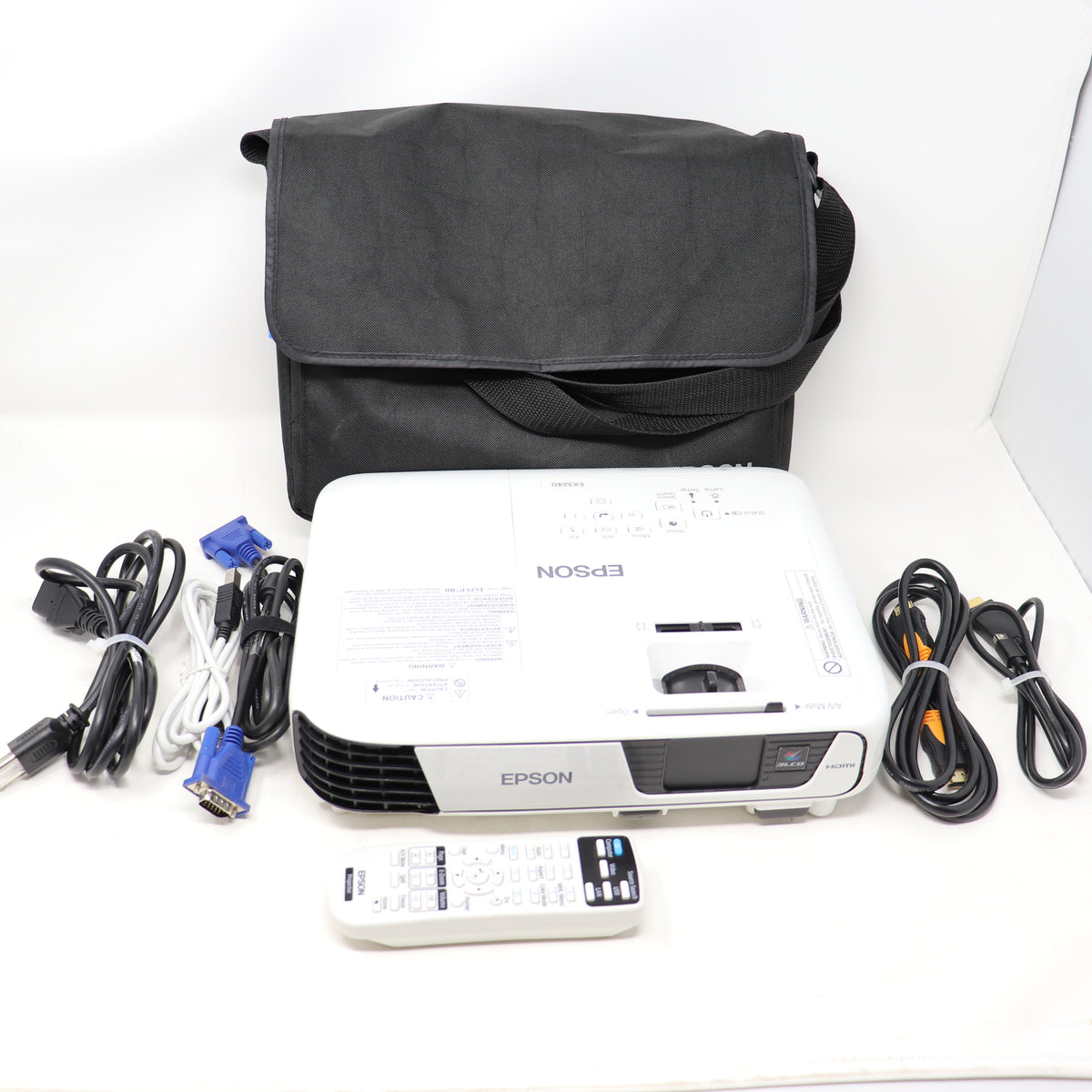 Epson EX3240 H719A LCD Projector - Low Lamp Hours w. Case and Cables