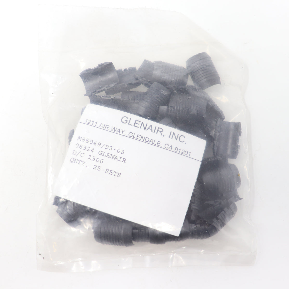 Glenair Inc. (25 pair)Pack Connector Accessory Shield Support Ring Black M85049/93-08