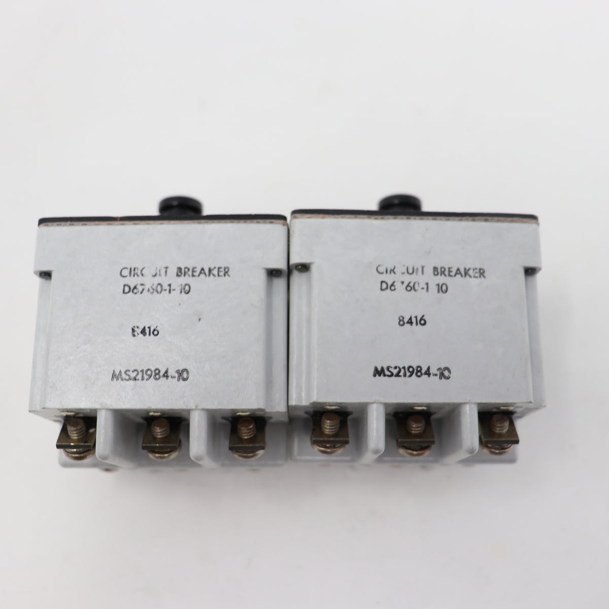 2 Pack Klixon 10 amp 3 Pole Circuit Breaker D6760-1-10 MS21984-10