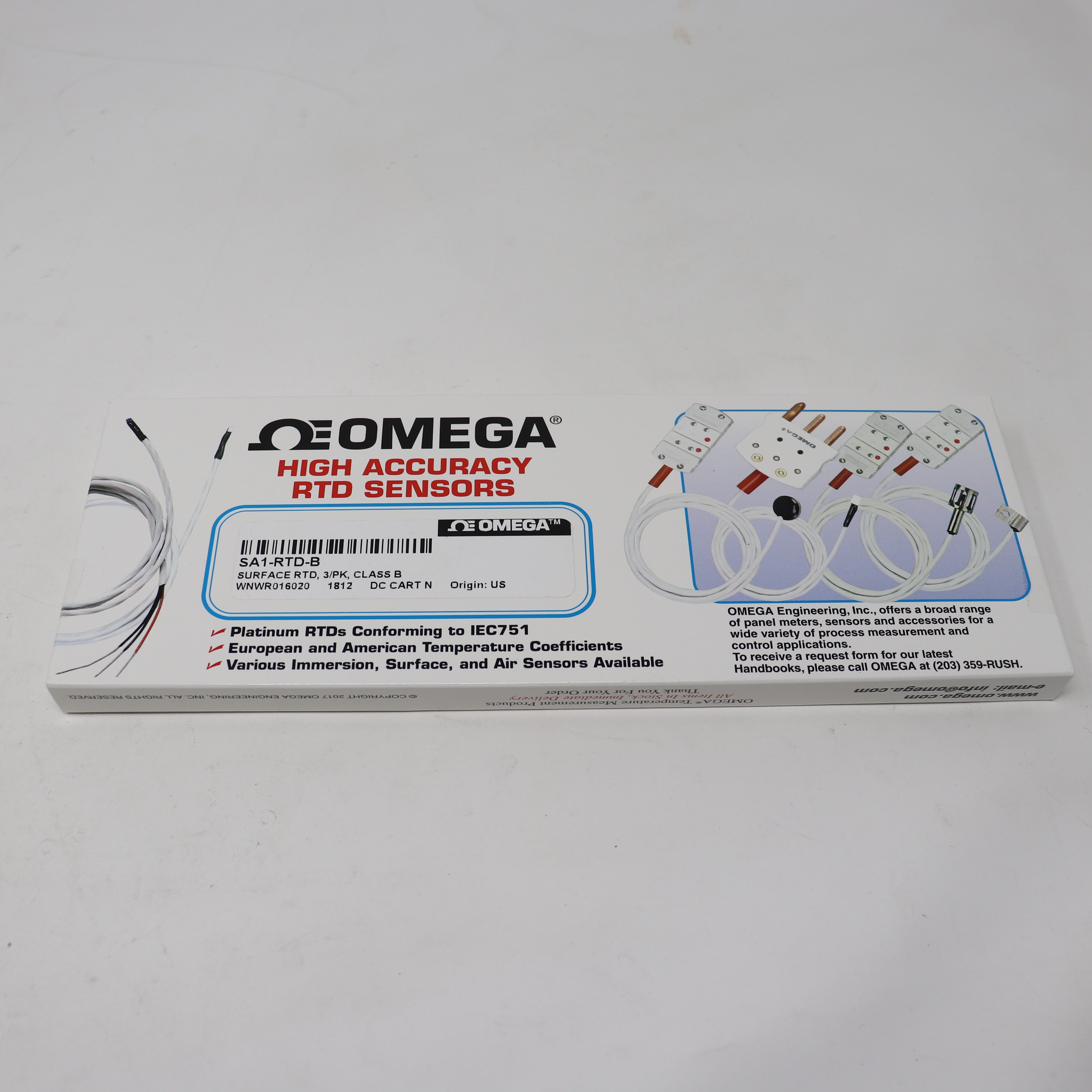 3-Pack Omega Class B Polyimide Fast Response RTD Surface Sensors SA1-R