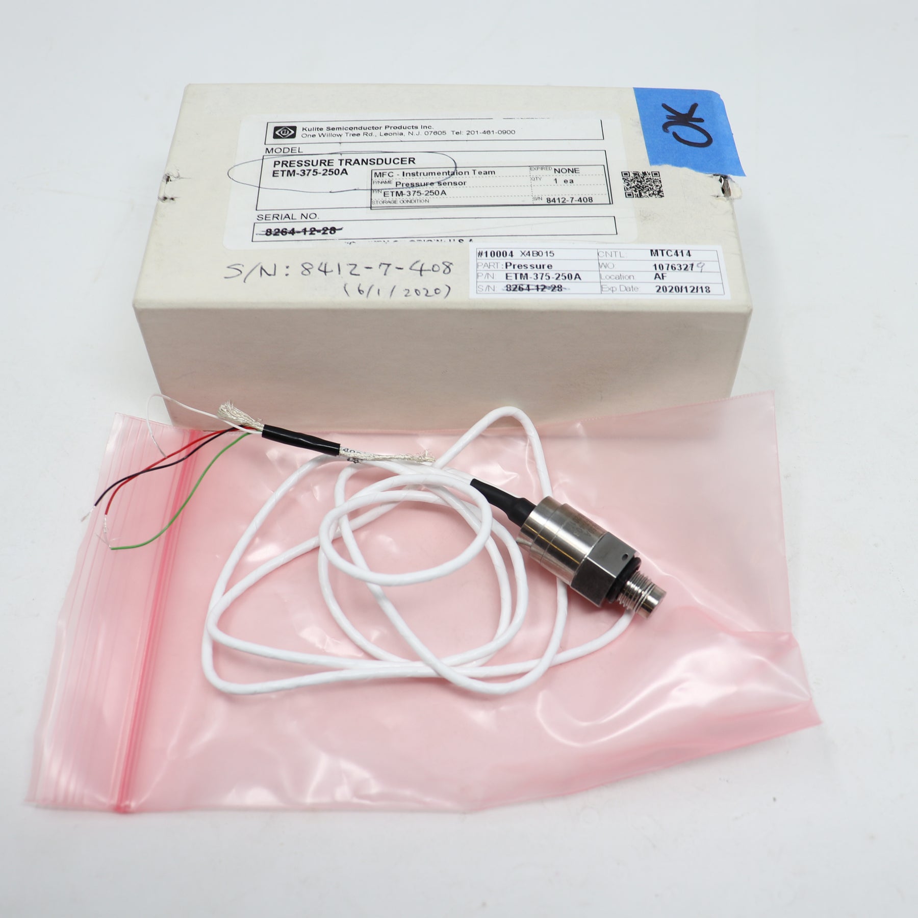 Kulite 4 Wire 5Vdc Pressure Transducer ETM-375-250A