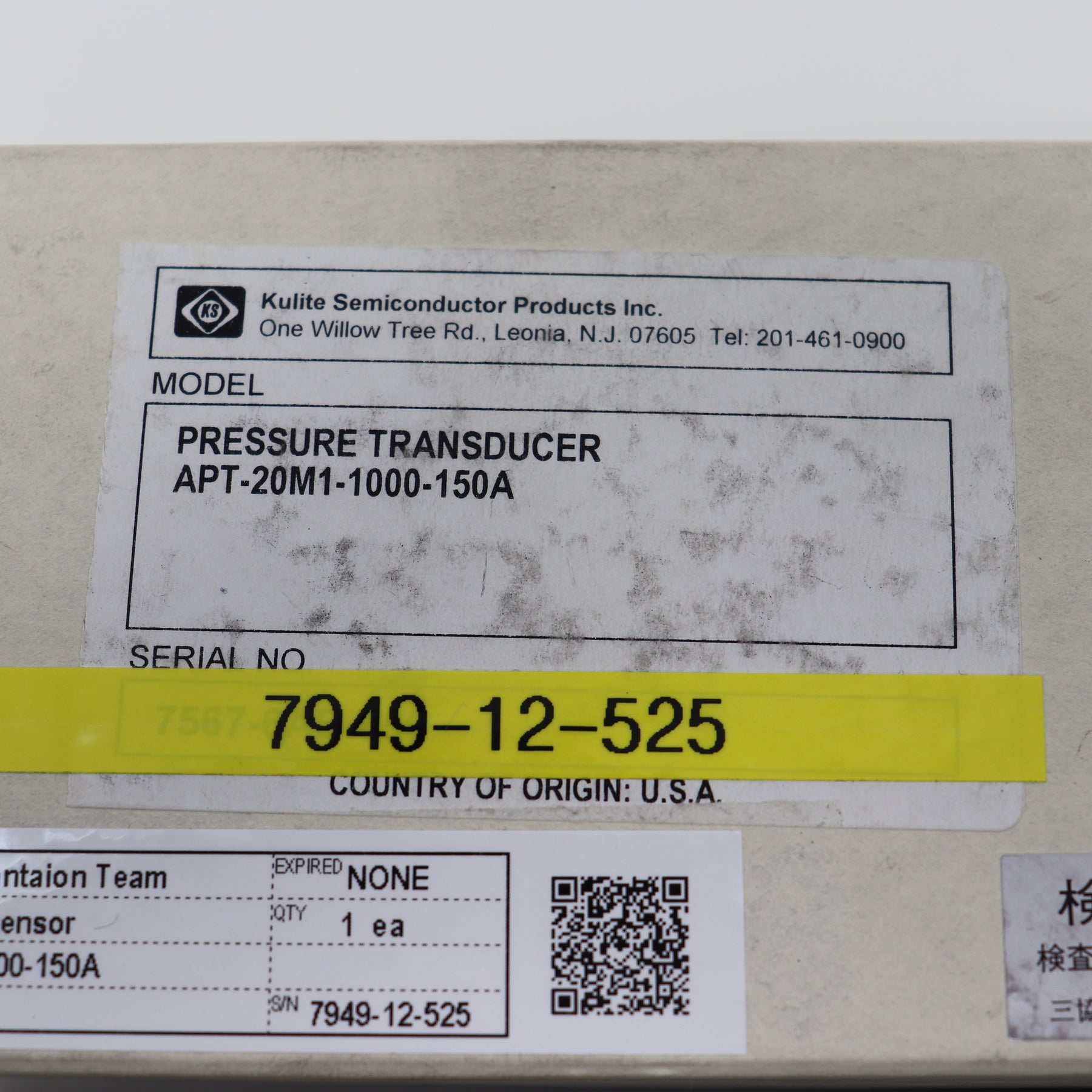 Kulite Aircraft Pressure Transducer/ Sensor APT-20M1-1000-150A