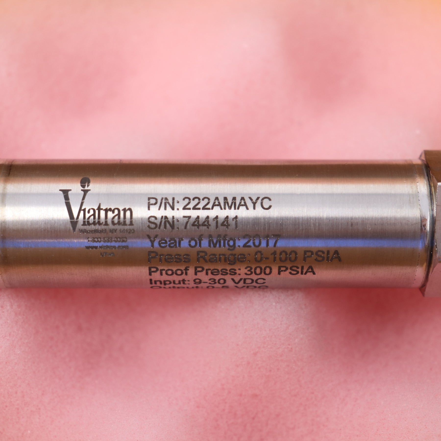 Viatran Compact Transducer 100PSIA Pressure Sensor Model 222AMAYC