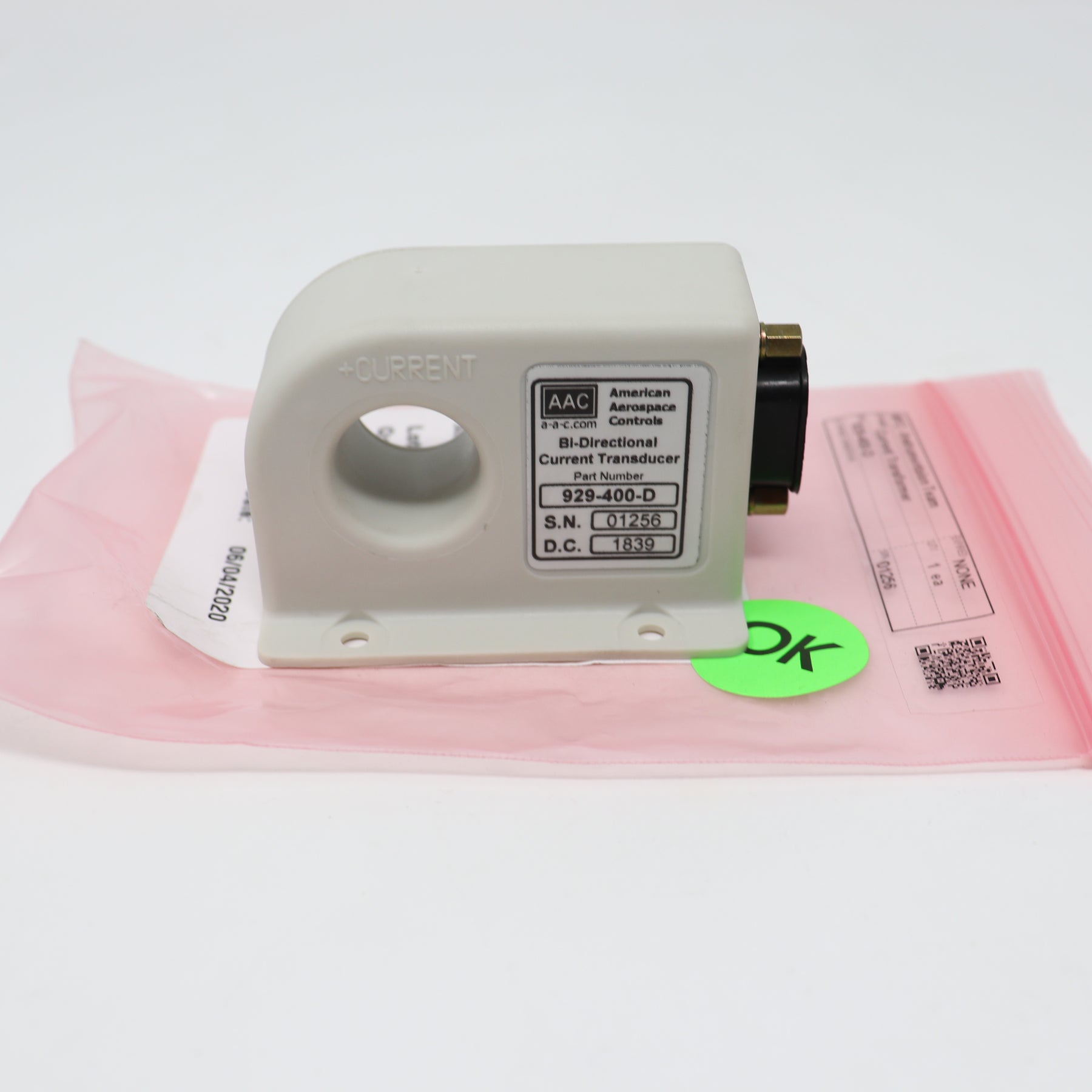 AAC 400A Bi-Directional DC Current Transducer w/ D-Sub Connector 929-400-D