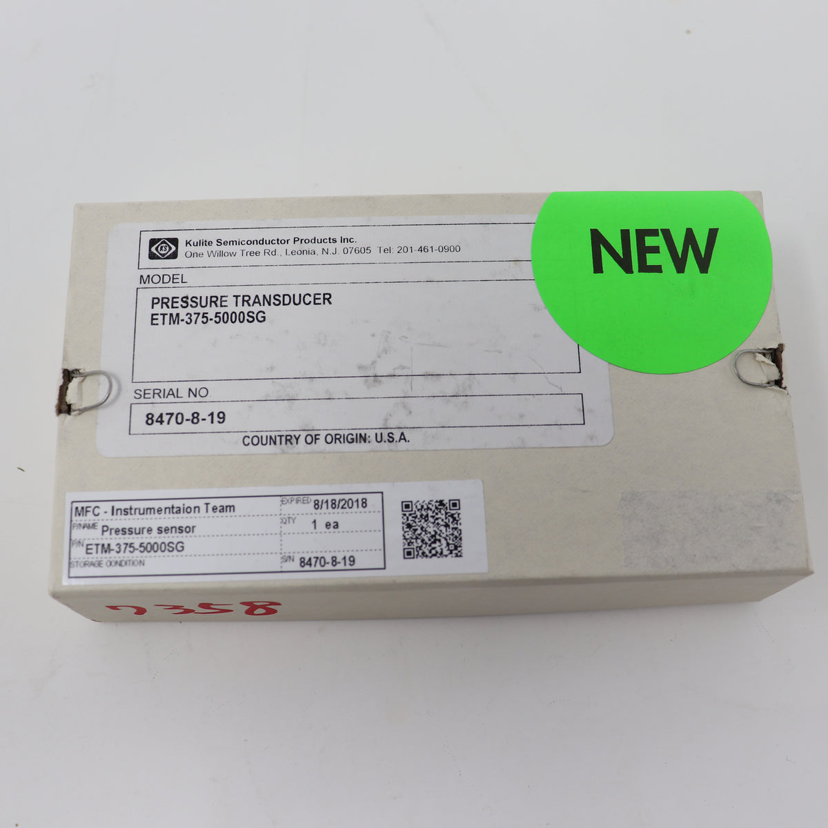 Kulite Sealed Gage 5000PSI Pressure Sensor/ Transducer ETM-375-5000SG